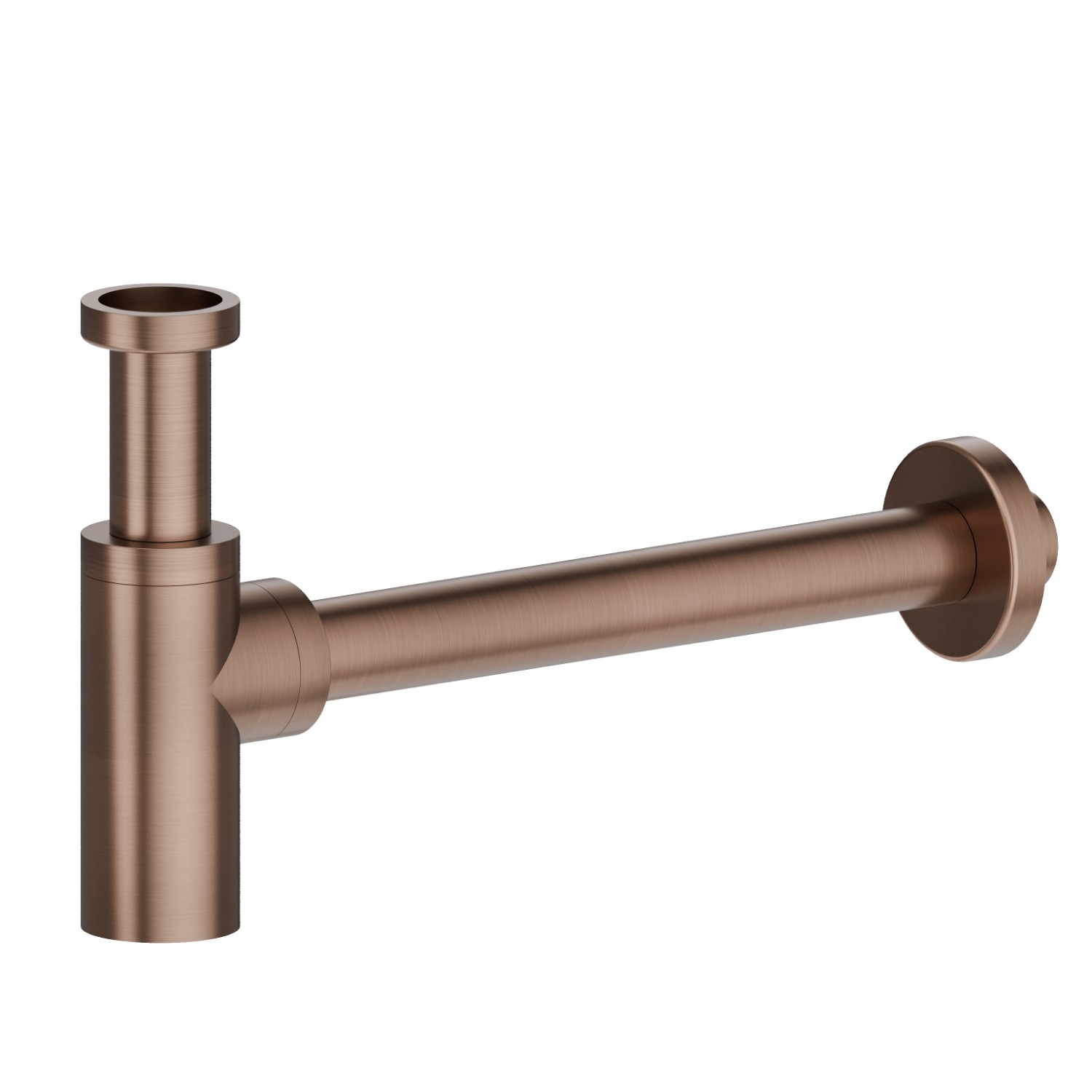 Sifone ispezionabile per lavabo, in acciaio inox. Altezza regolabile, canotto ad innesto rapido - finitura PVD Brushed Copper Bronze