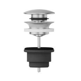 1”1/4 press-button and overflow drain. ABS drain body - finish Stainless Steel
