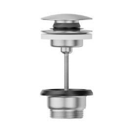 1"1/4 press-button and overflow drain, with kit for “free drain” function.
Stainless steel drain body - finish Stainless Steel