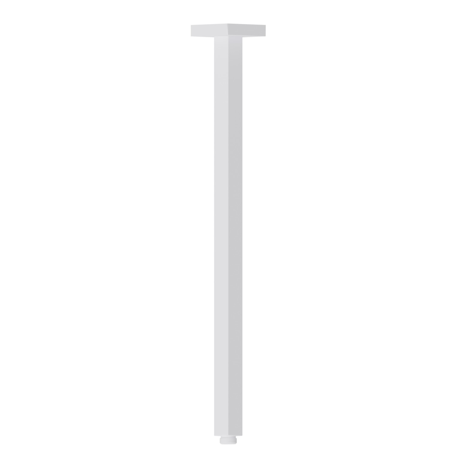 Ceiling-mounted shower arm, squared, in brass - finish Matt White