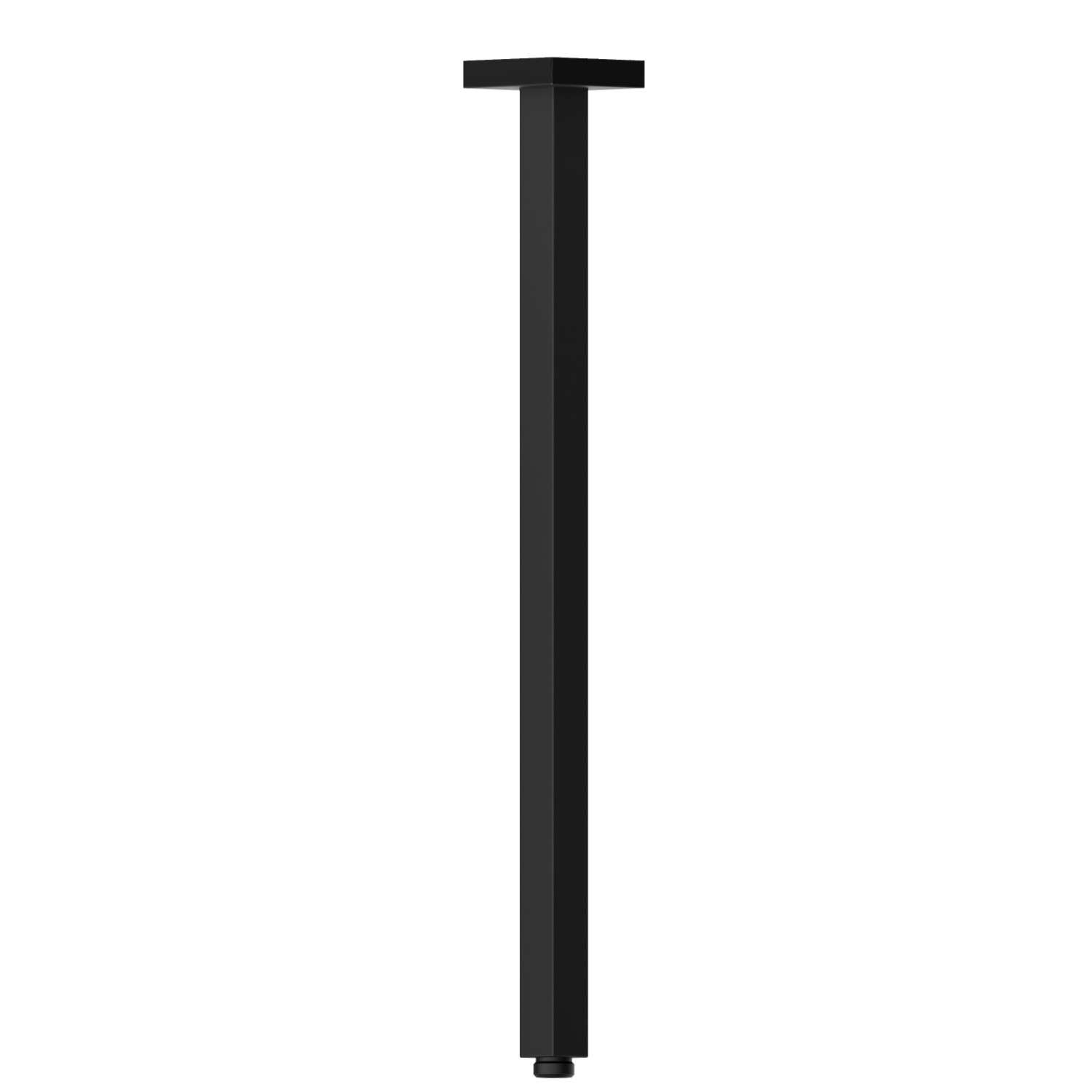 Ceiling-mounted shower arm, squared, in brass - finish Matt Black