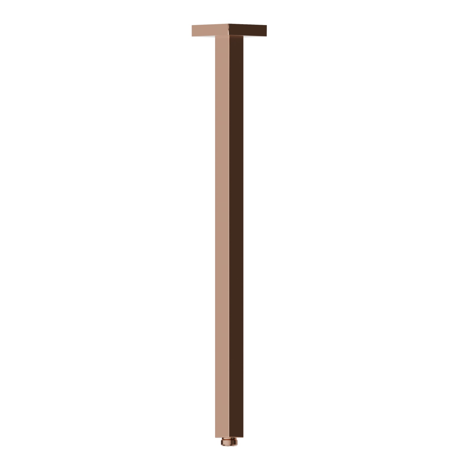 Braccio soffione a soffitto, quadro, in ottone.
L=500 mm. - finitura PVD Copper Bronze