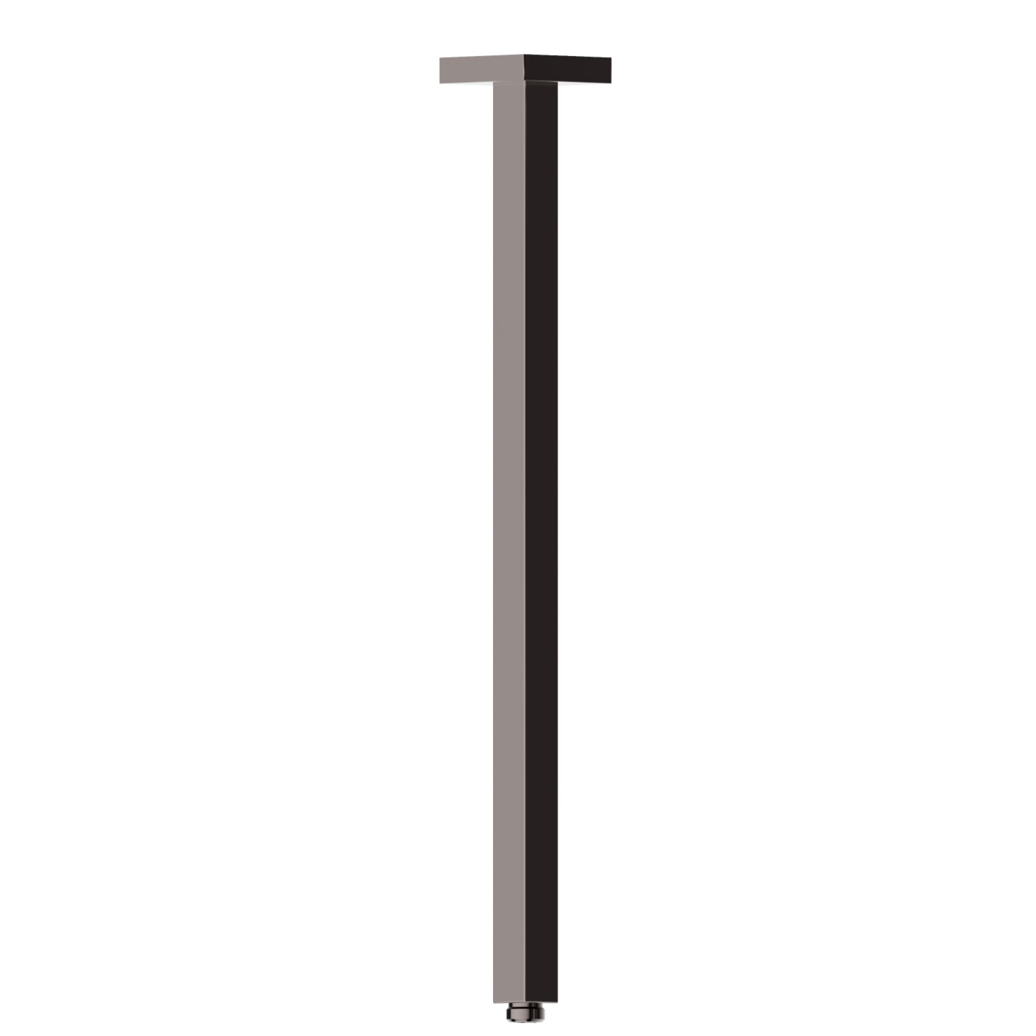 Braccio soffione a soffitto, quadro, in ottone.
L=500 mm. - finitura PVD Gun Metal