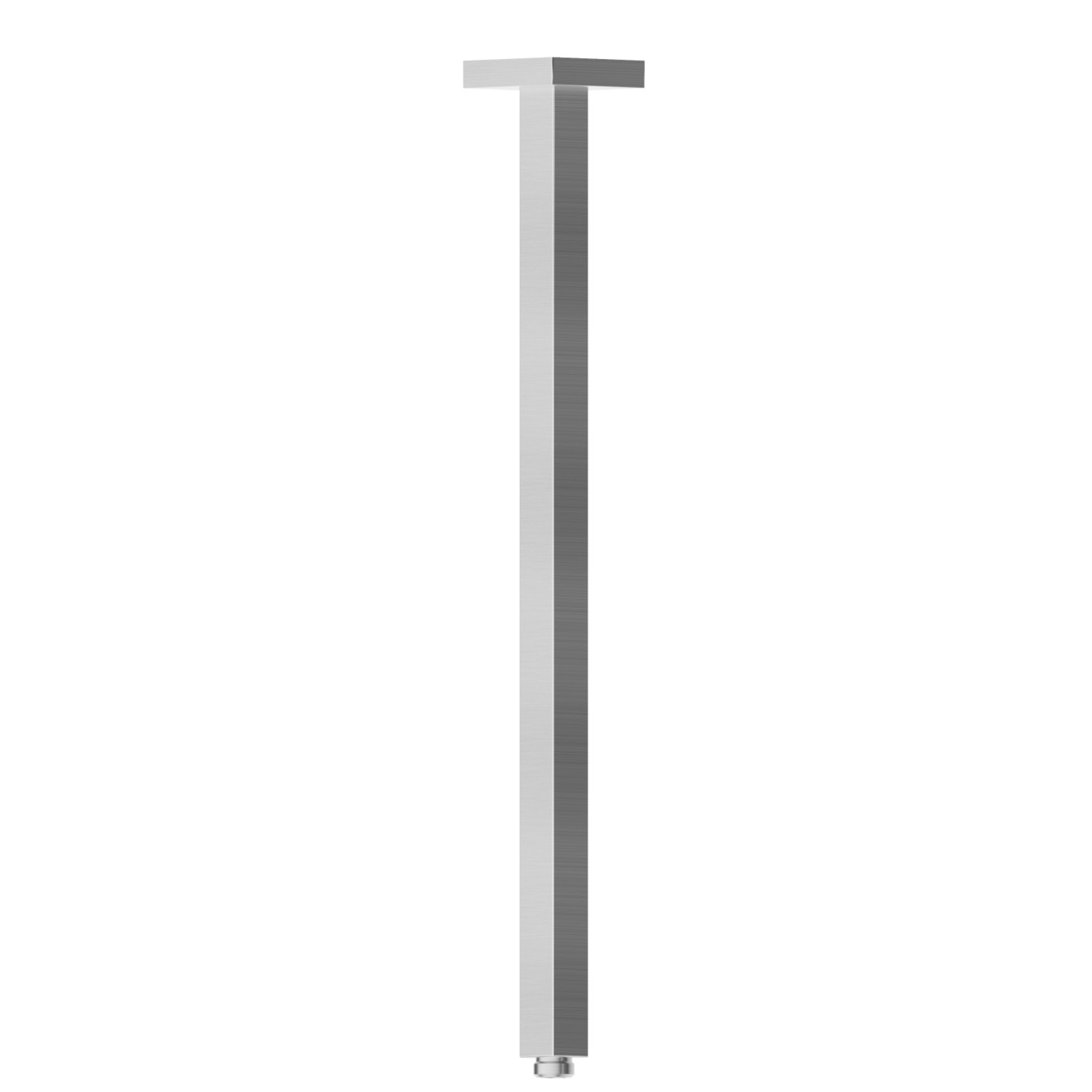 Braccio soffione a soffitto, quadro, in ottone.
L=500 mm. - finitura PVD Acciaio Spazzolato