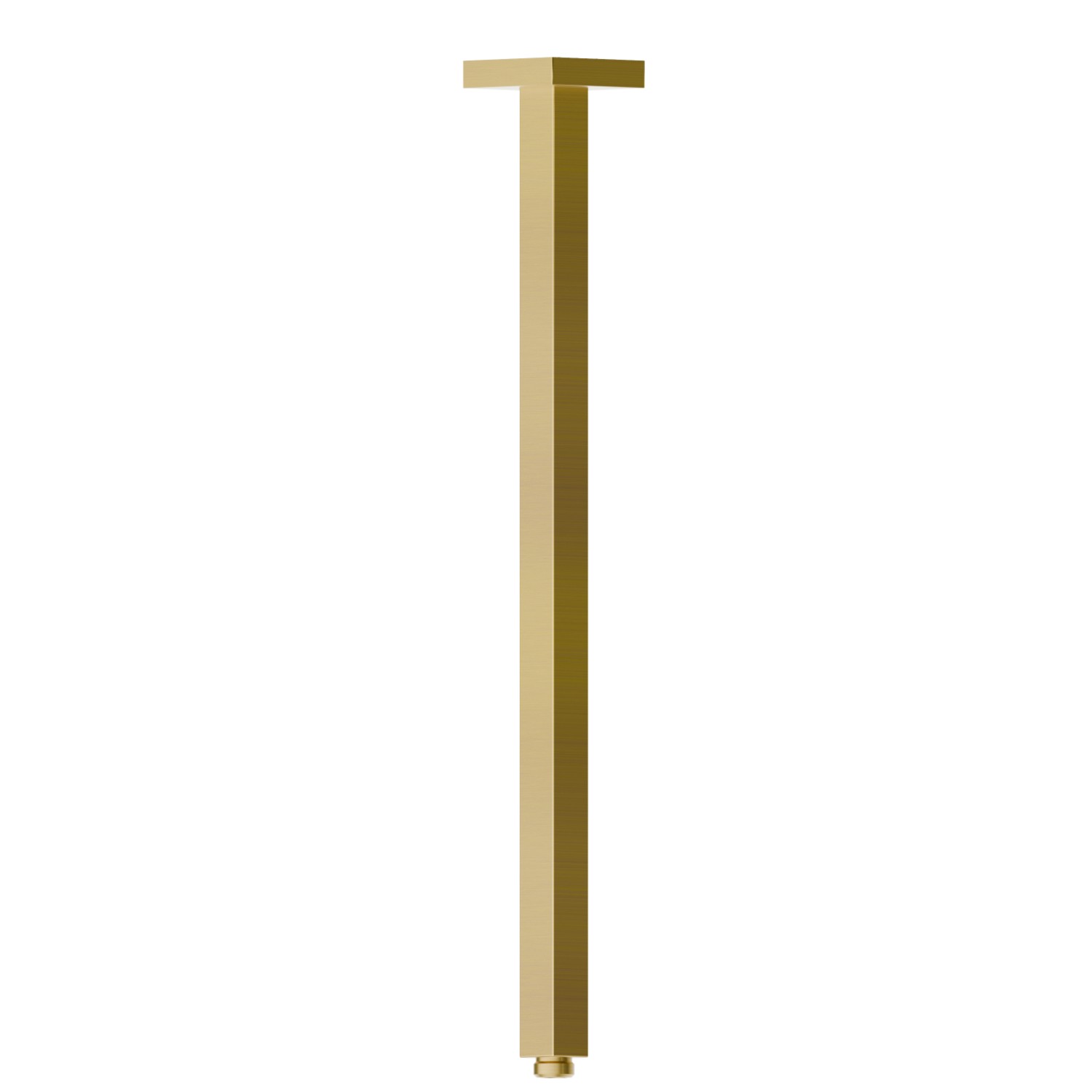 Ceiling-mounted shower arm, squared, in brass - finish PVD Brushed Gold