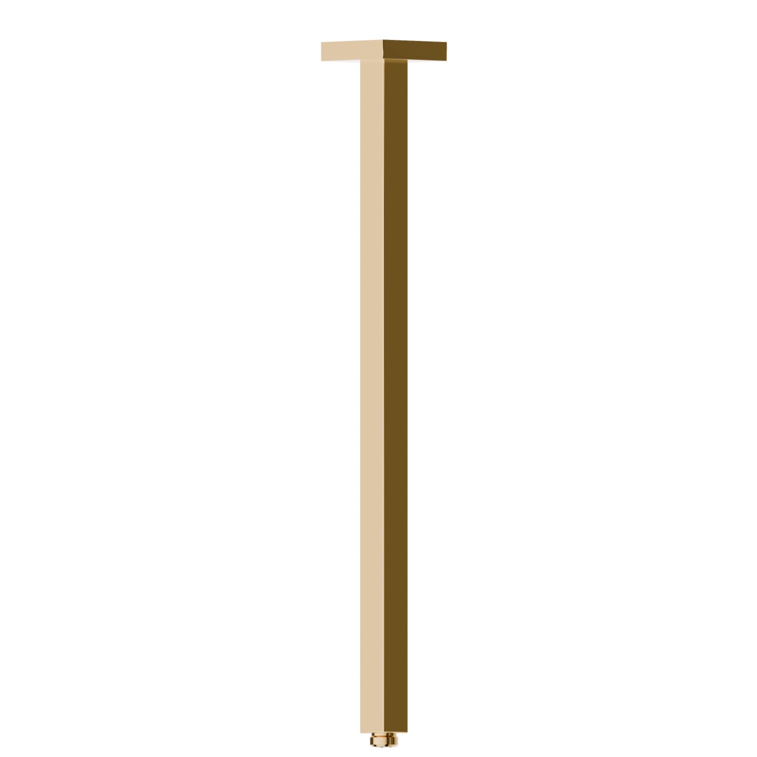 Ceiling-mounted shower arm, squared, in brass - finish PVD Glossy Gold