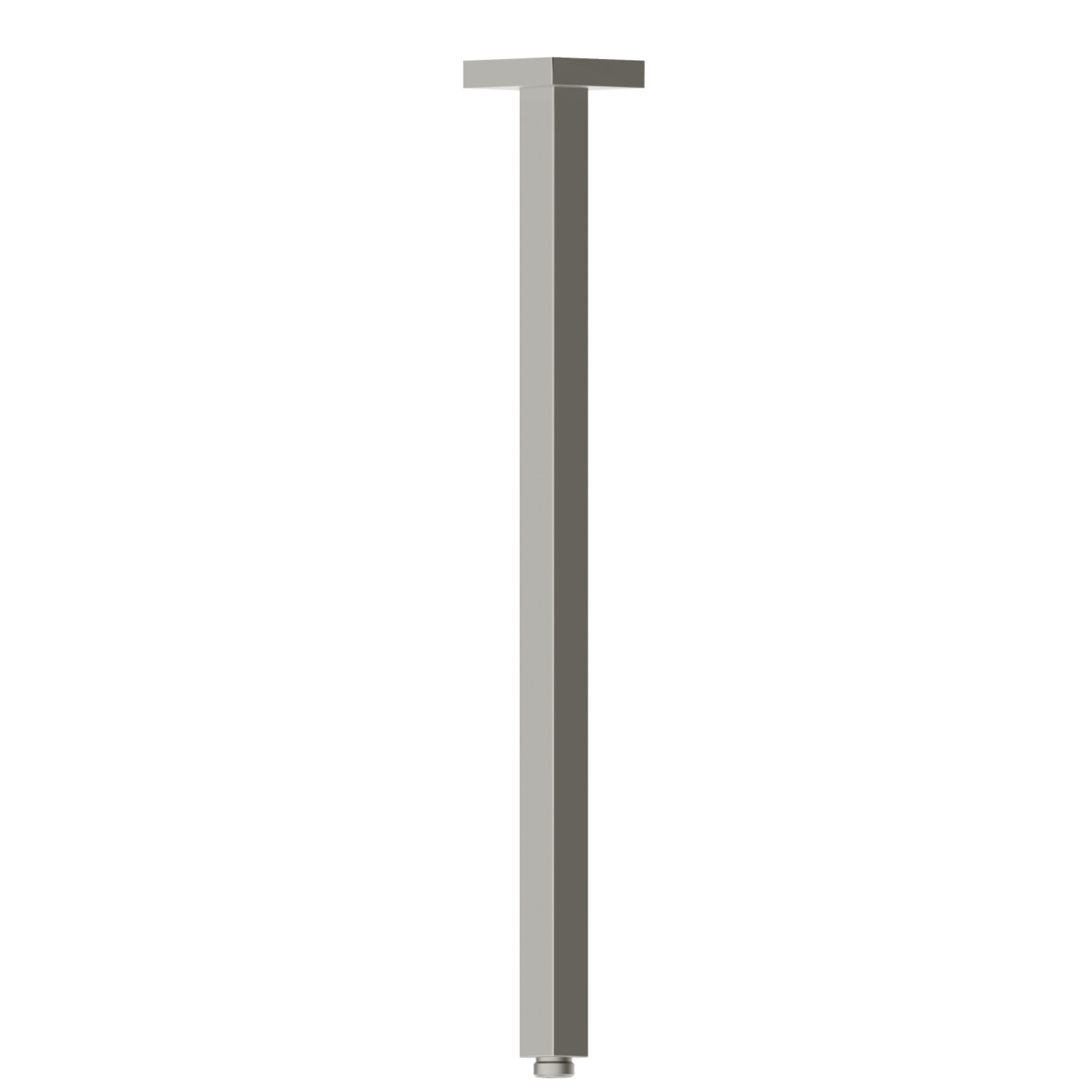 Ceiling-mounted shower arm, squared, in brass - finish Titanium Satin
