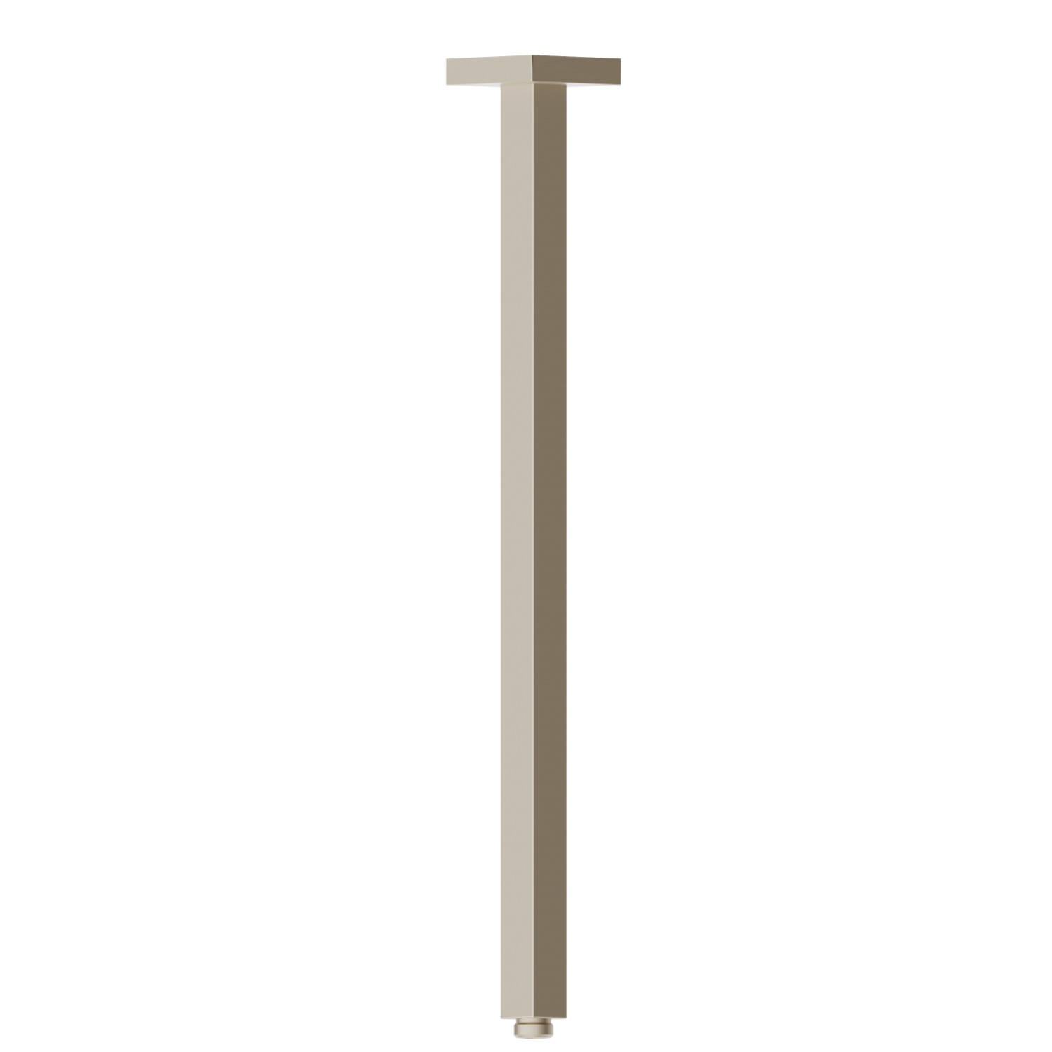 Ceiling-mounted shower arm, squared, in brass - finish Gold Satin
