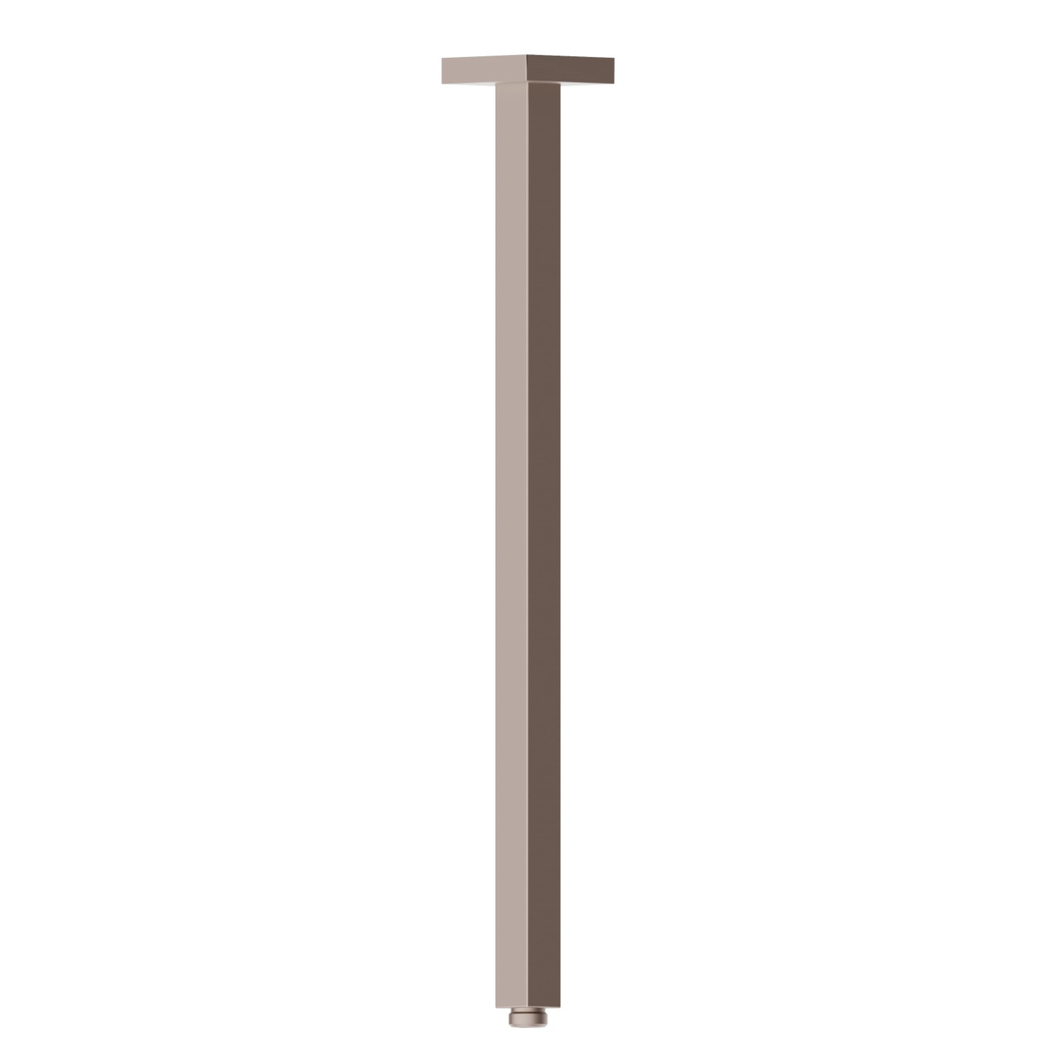 Ceiling-mounted shower arm, squared, in brass - finish Copper Glossy