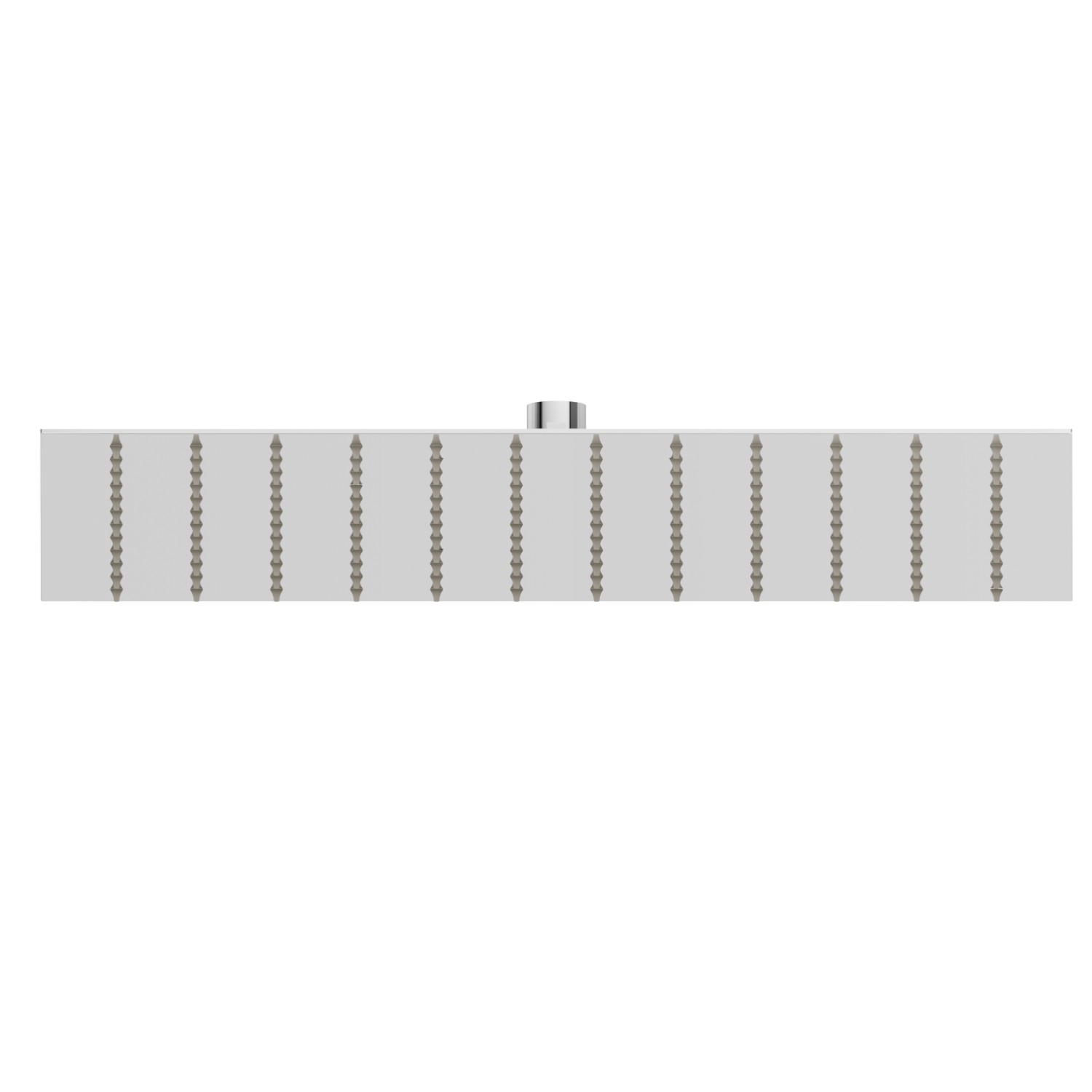 Soffione in acciaio, getto a pioggia.
H. 2 mm. 400x400 mm. - finitura Cromo