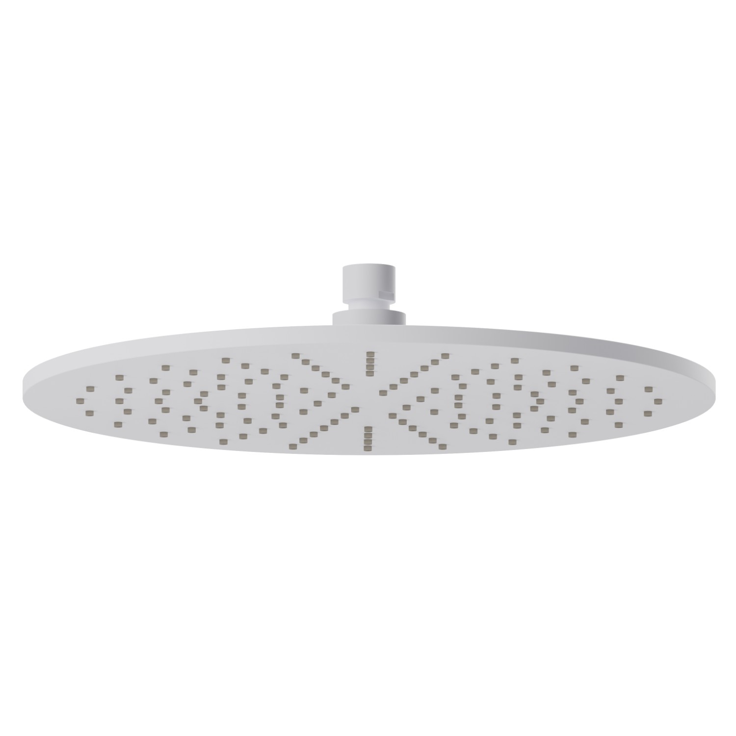 Checkable, round head shower, with raining jet.
H. 8 mm. ø 300 mm - finish Matt White