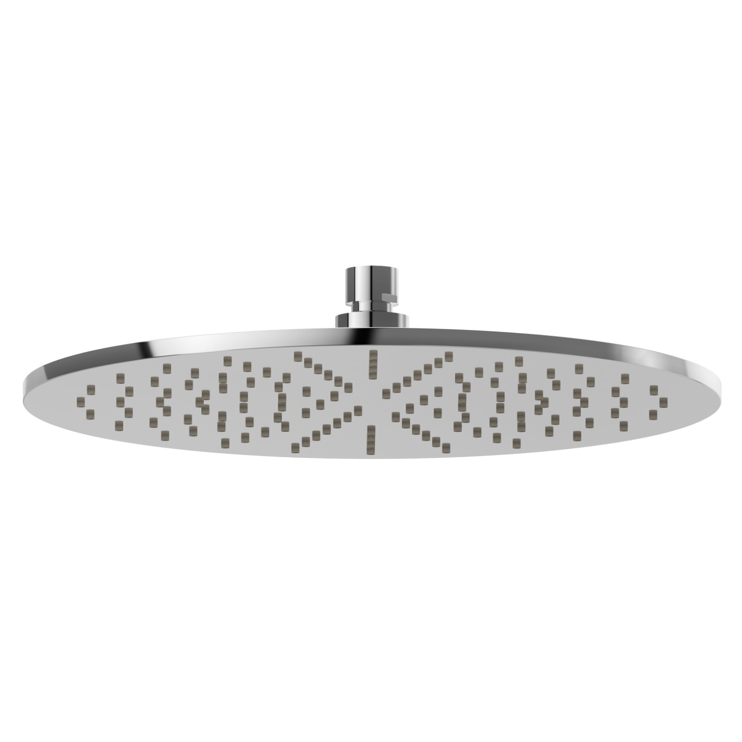Checkable, round head shower, with raining jet.
H. 8 mm. ø 300 mm - finish Chrome