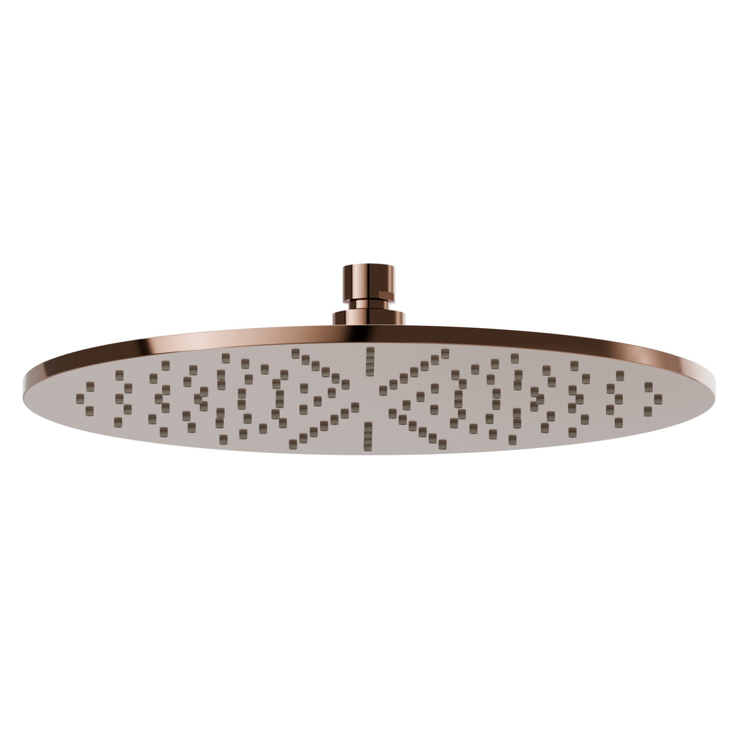 Checkable, round head shower, with raining jet.
H. 8 mm. ø 300 mm - finish PVD Copper Bronze