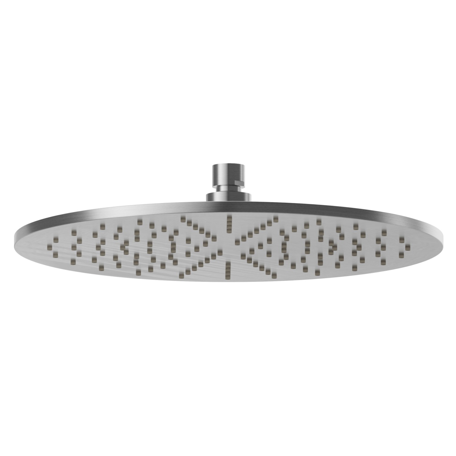 Checkable, round head shower, with raining jet.
H. 8 mm. ø 300 mm - finish PVD Brushed steel