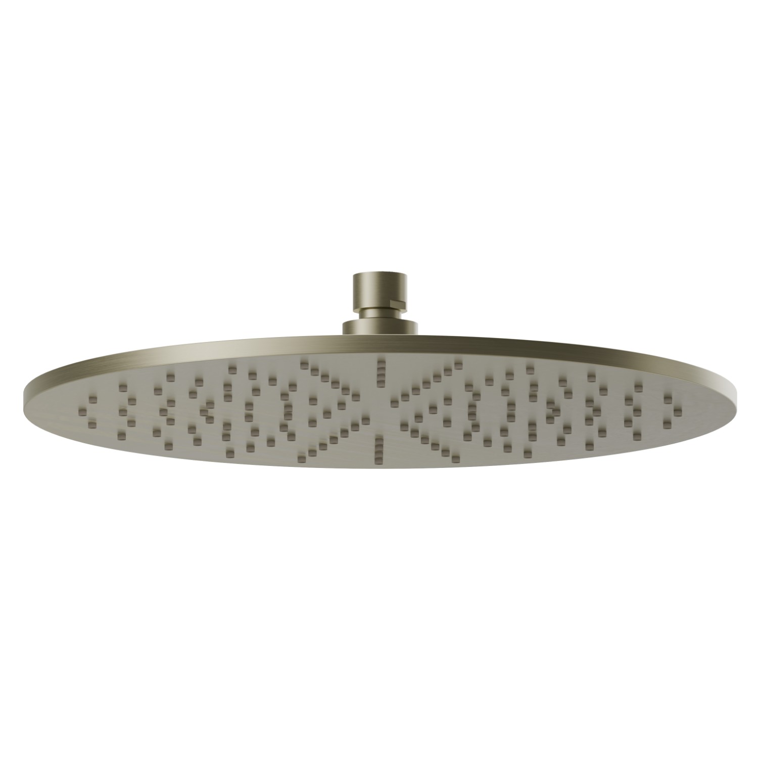 Checkable, round head shower, with raining jet.
H. 8 mm. ø 300 mm - finish PVD Brushed Pale Gold