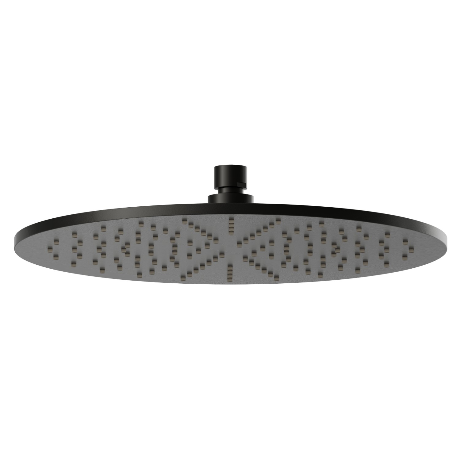 Checkable, round head shower, with raining jet.
H. 8 mm. ø 300 mm - finish Carbon Satin