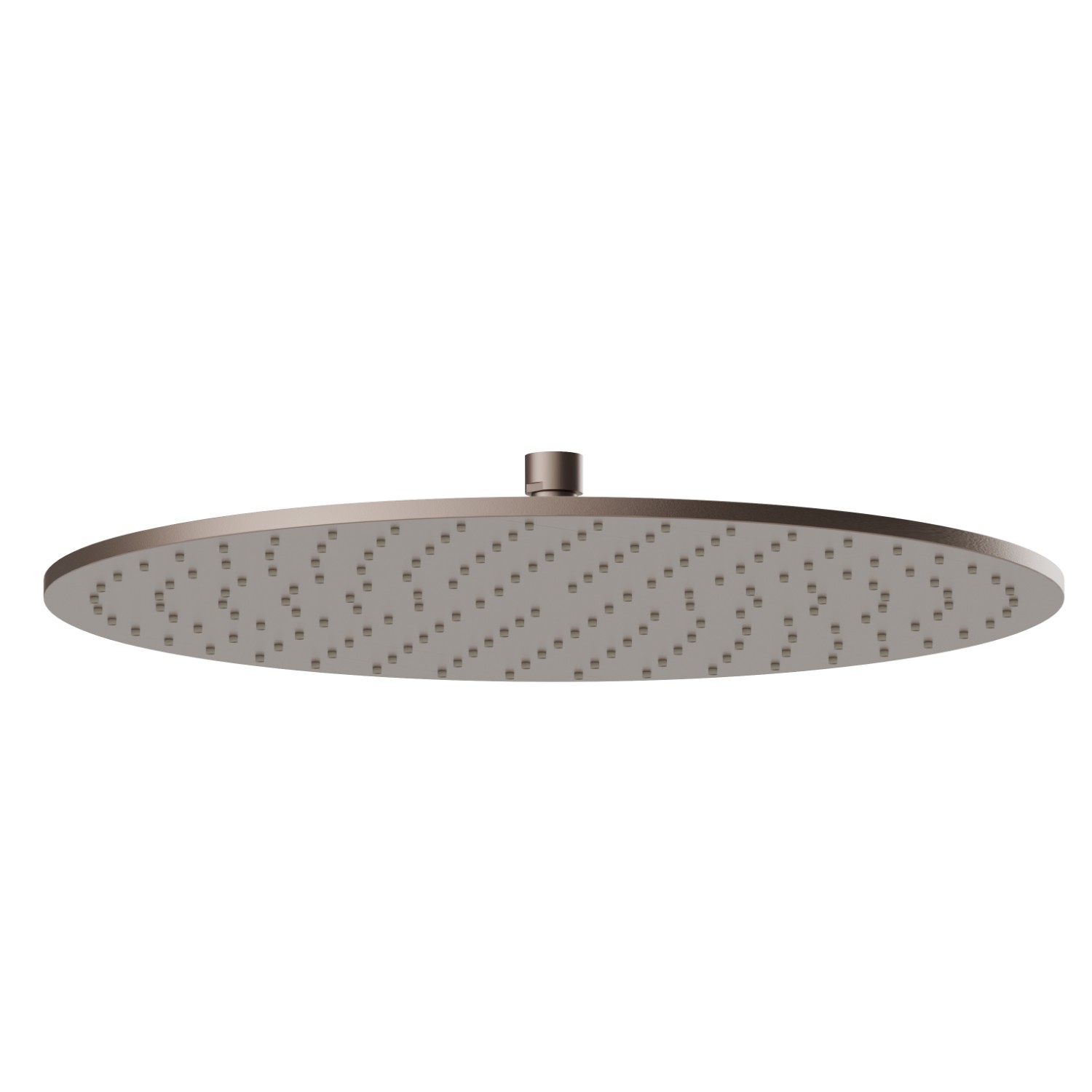 Soffione ispezionabile tondo, con getto a pioggia.
H. 8 mm. ø 400 mm. - finitura Copper Glossy