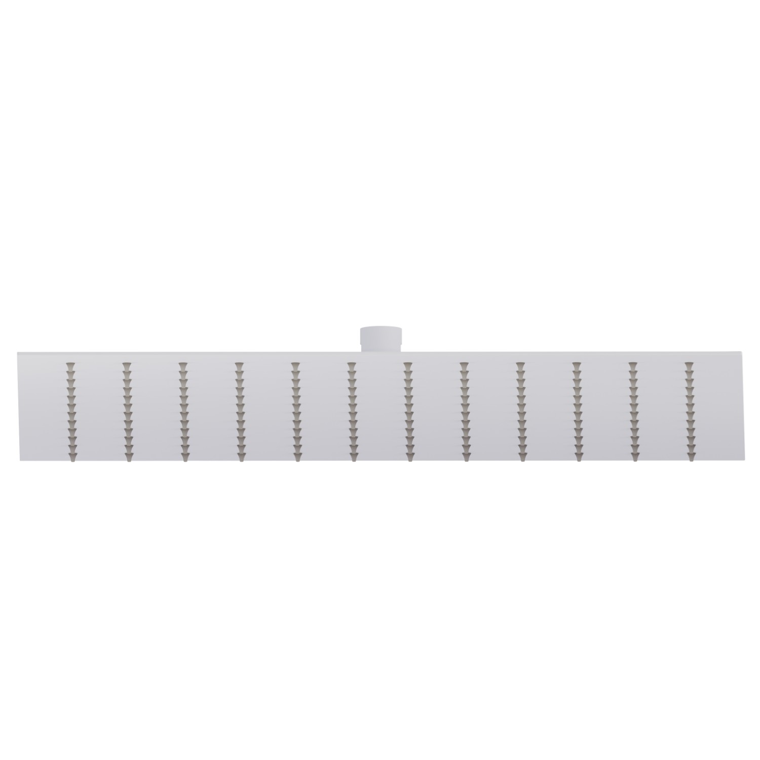 Square head shower with raining jet.
H. 8 mm. 300x300 mm - finish Matt White