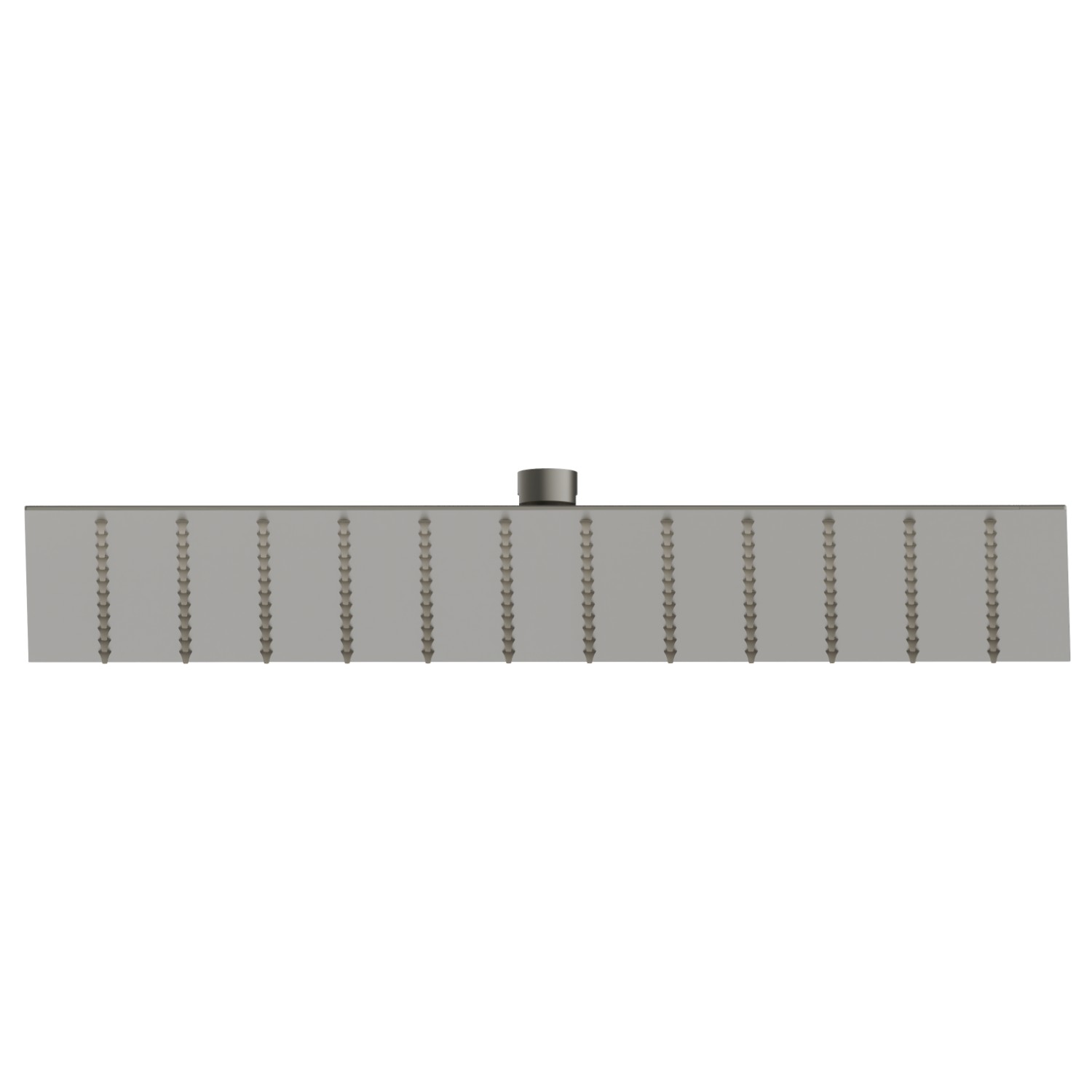 Douche de tête carrée avec jet pluie.
H. 8 mm. - 300x300 mm - finition Titanium Satin