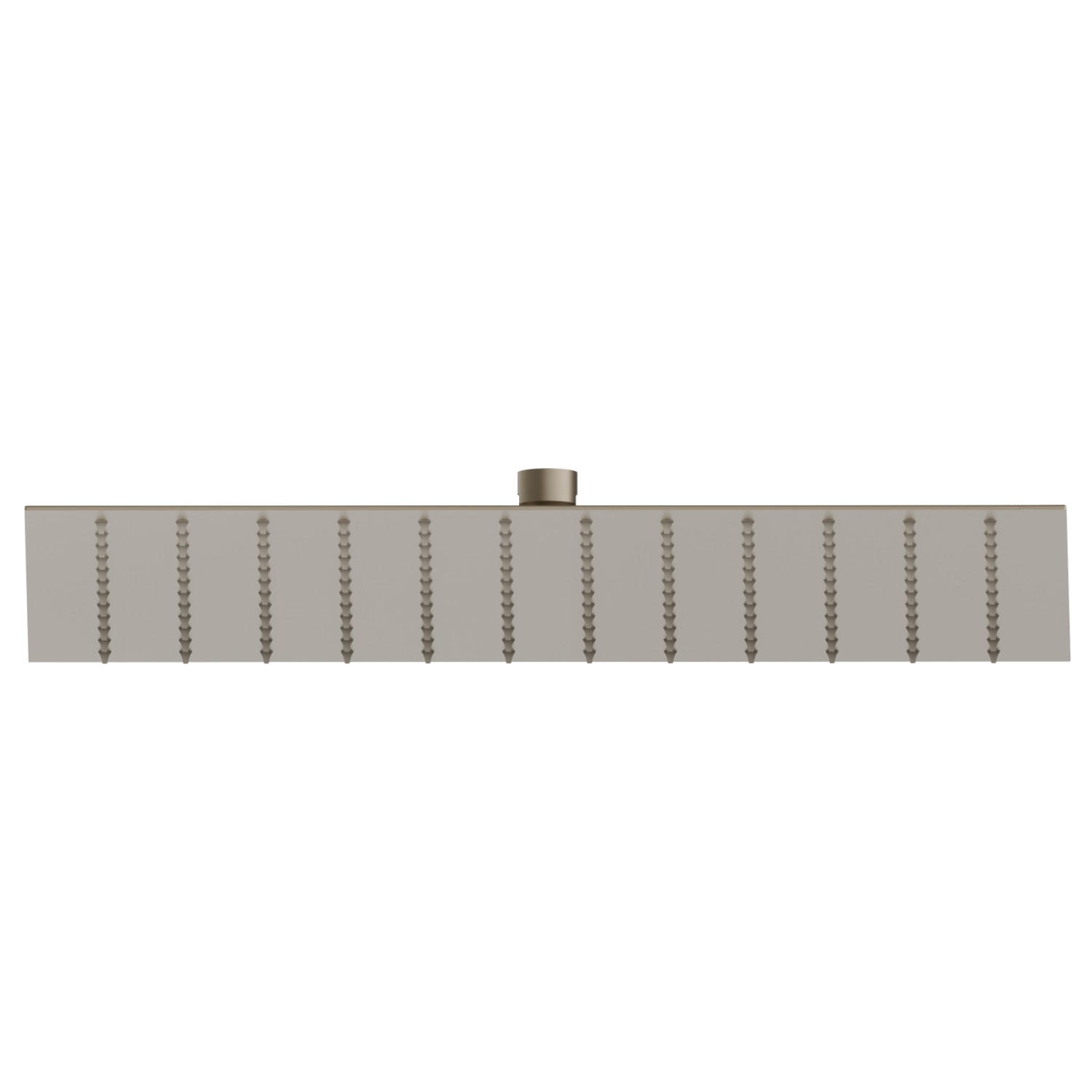 Square head shower with raining jet.
H. 8 mm. 300x300 mm - finish Gold Satin