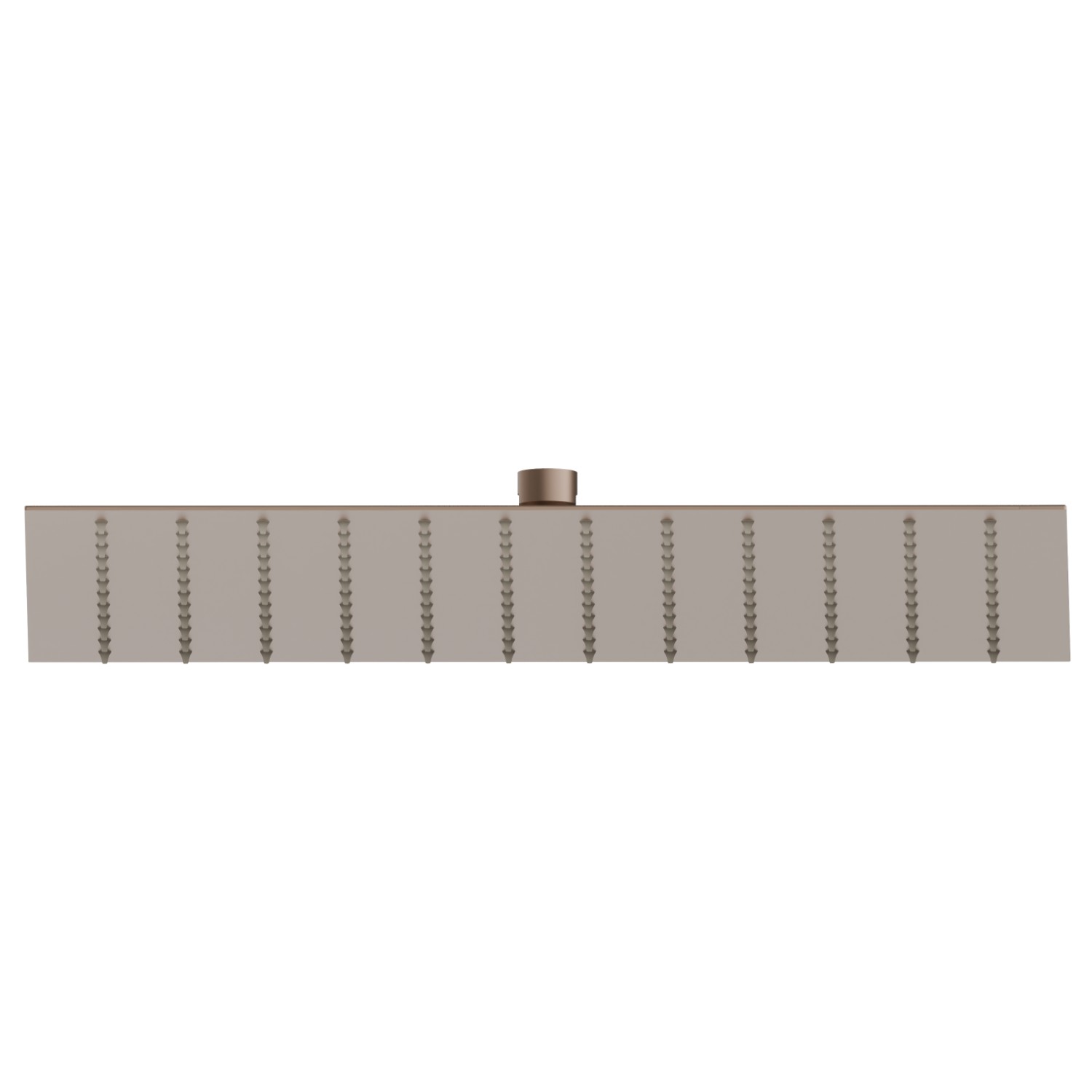 Douche de tête carrée avec jet pluie.
H. 8 mm. - 300x300 mm - finition Copper Satin