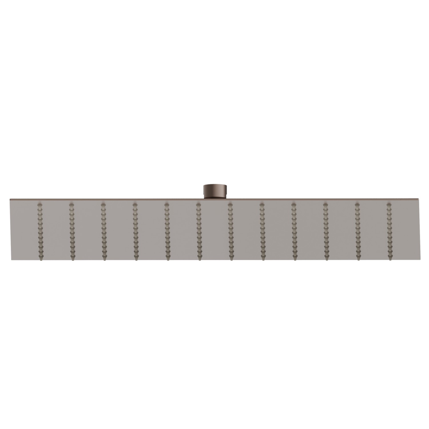 Soffione quadro con getto a pioggia.
H. 8 mm. 300x300 mm. - finitura Copper Glossy