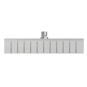 Soffione quadro con getto a pioggia.
H. 8 mm. 300x300 mm. - finitura Acciaio Inox