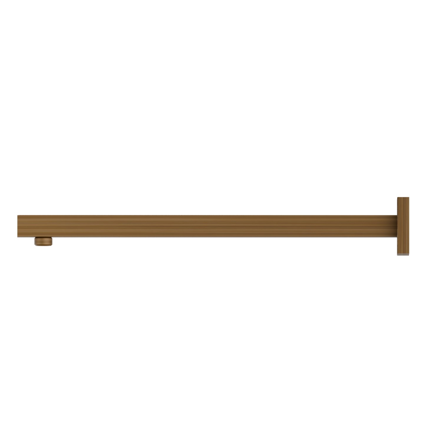 Braccio soffione a parete, quadro, in ottone.
L=420 mm. - finitura Groove Bronze