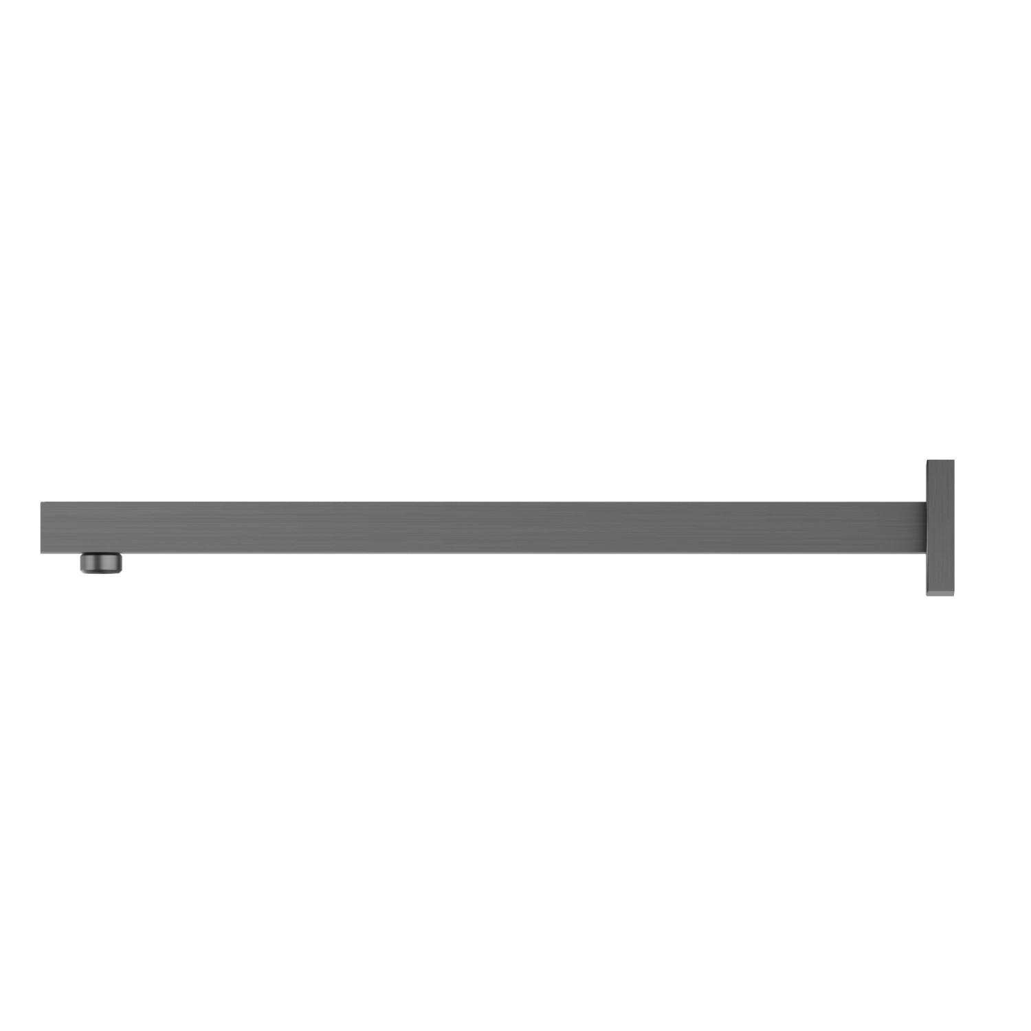 Braccio soffione a parete, quadro, in ottone.
L=420 mm. - finitura PVD Brushed Gun Metal