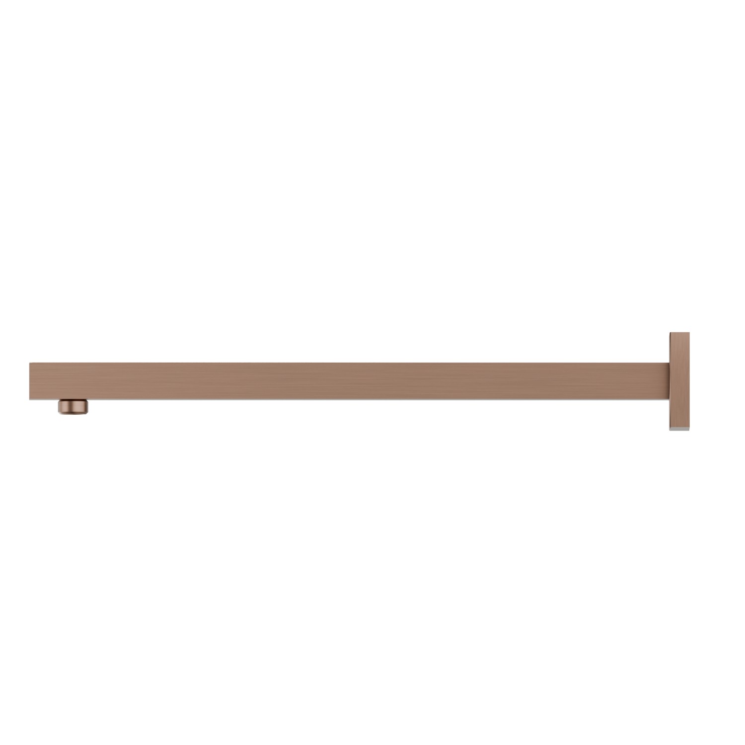 Braccio soffione a parete, quadro, in ottone.
L=420 mm. - finitura PVD Brushed Copper Bronze