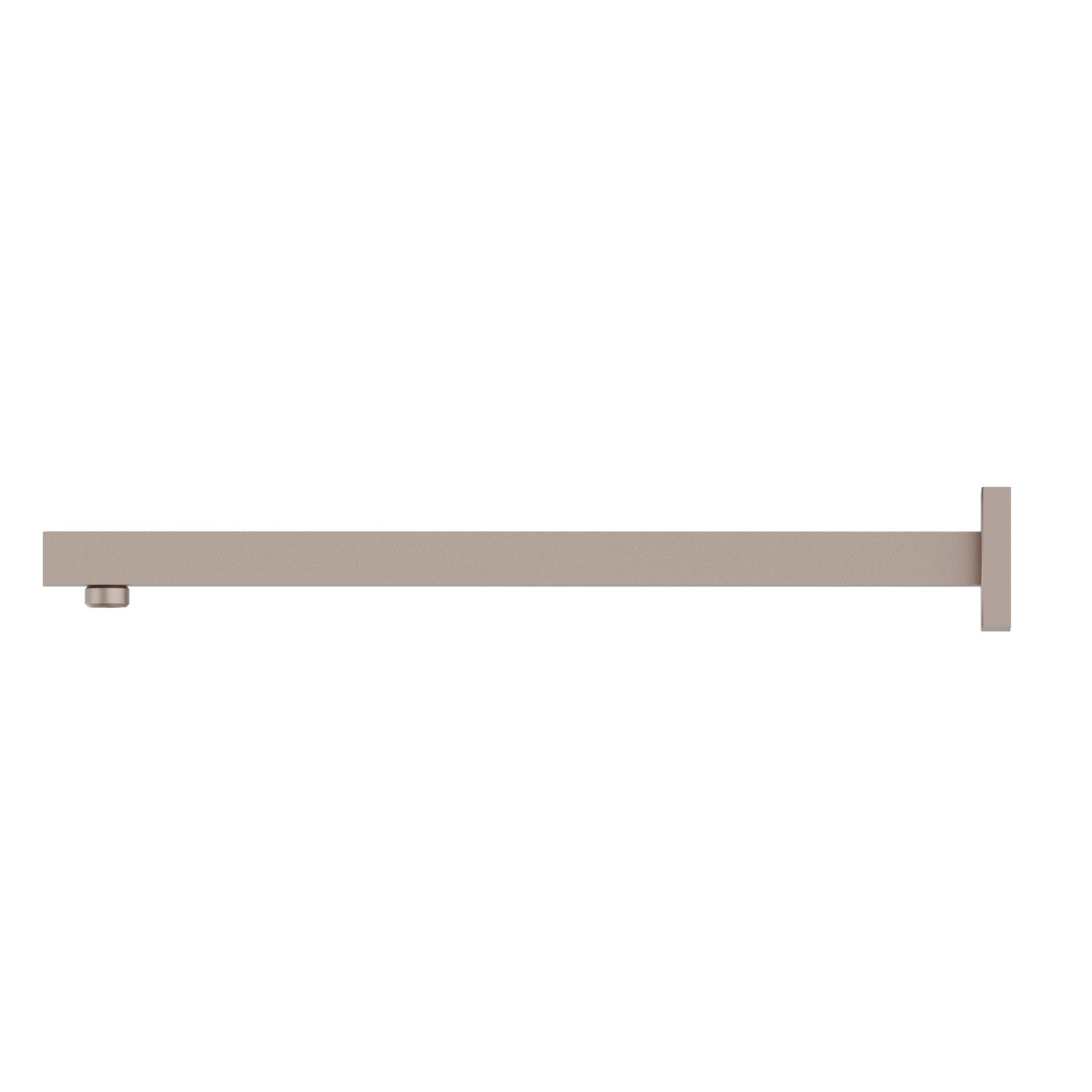 Wall-mounted shower arm, squared, in brass.
L=420 mm - finish Copper Glossy