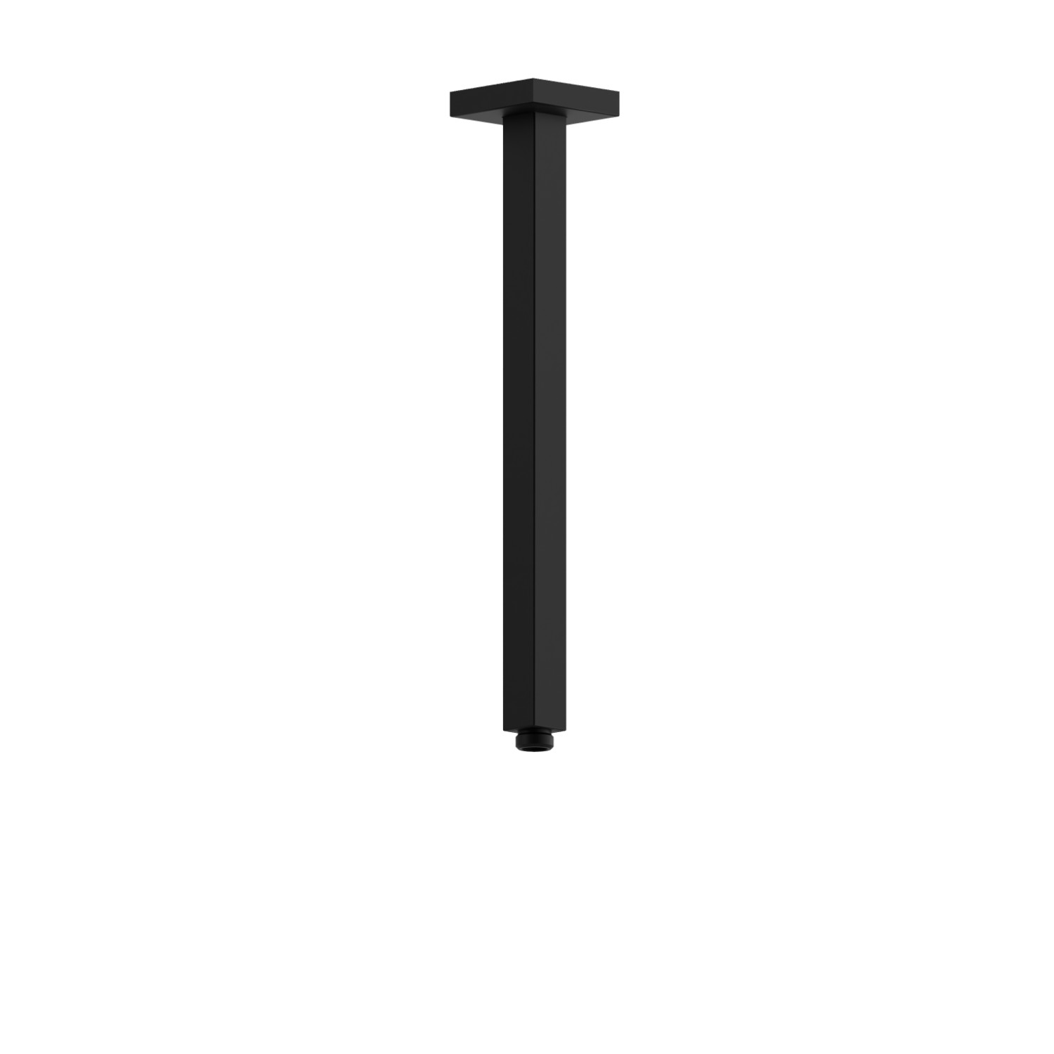Braccio soffione a soffitto, quadro, in ottone.
L=350 mm. - finitura Nero opaco