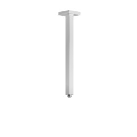 Braccio soffione a soffitto, quadro, in ottone.
L=350 mm. - finitura Cromo