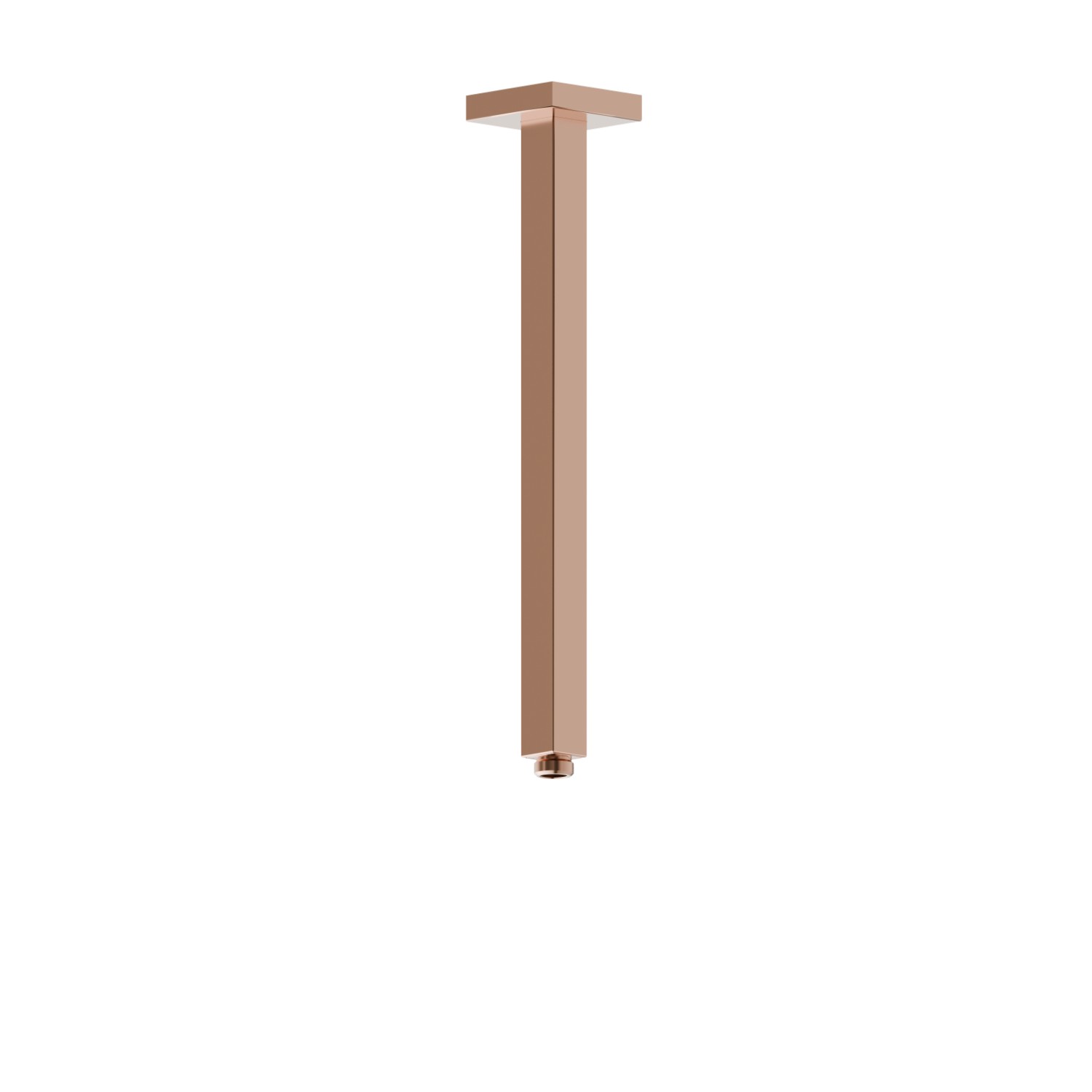 Braccio soffione a soffitto, quadro, in ottone.
L=350 mm. - finitura PVD Copper Bronze