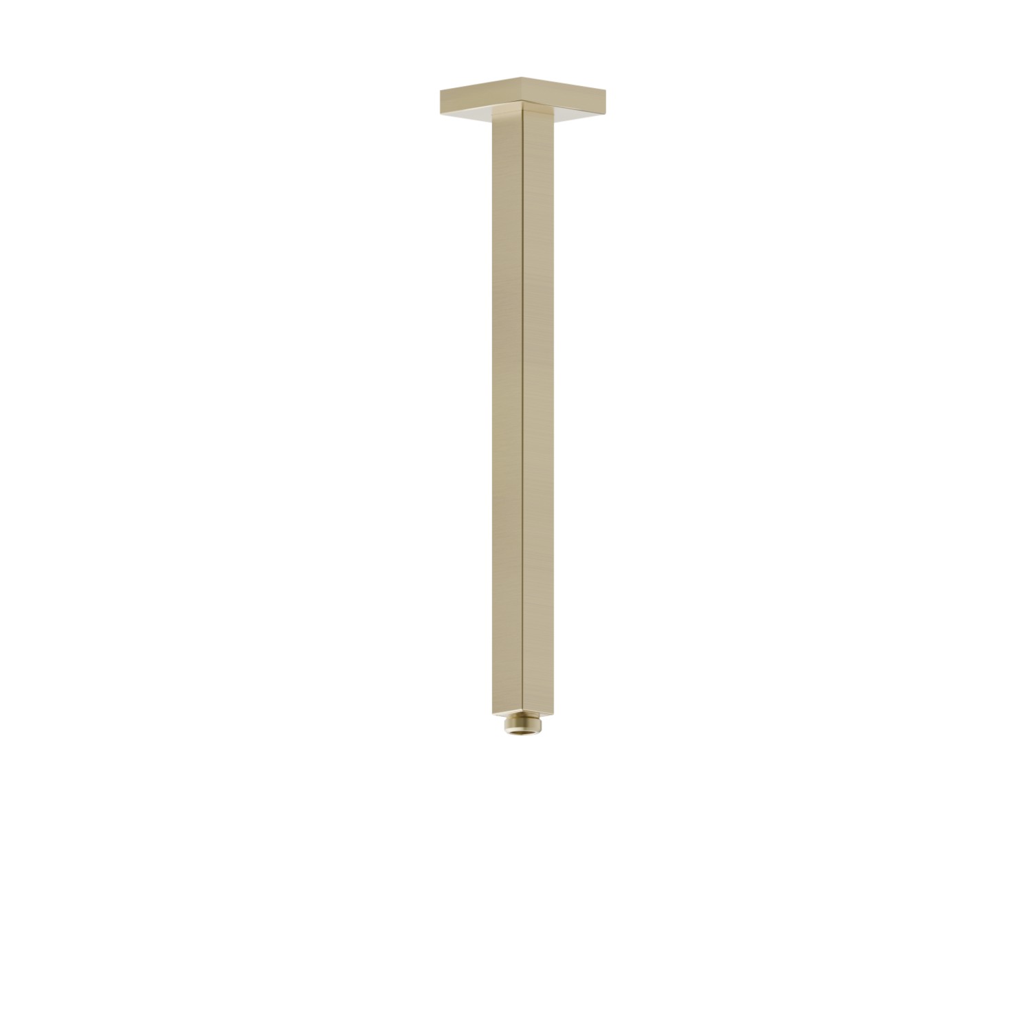 Braccio soffione a soffitto, quadro, in ottone.
L=350 mm. - finitura PVD Brushed Pale Gold