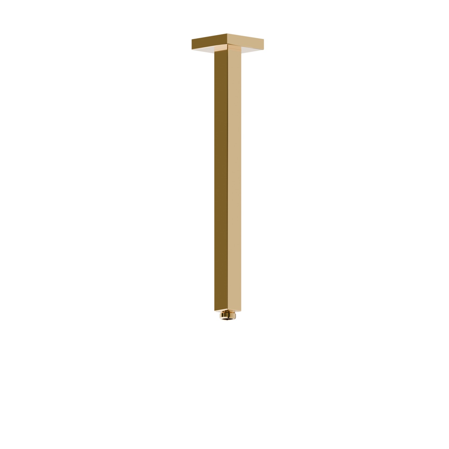 Braccio soffione a soffitto, quadro, in ottone.
L=350 mm. - finitura PVD Glossy Gold