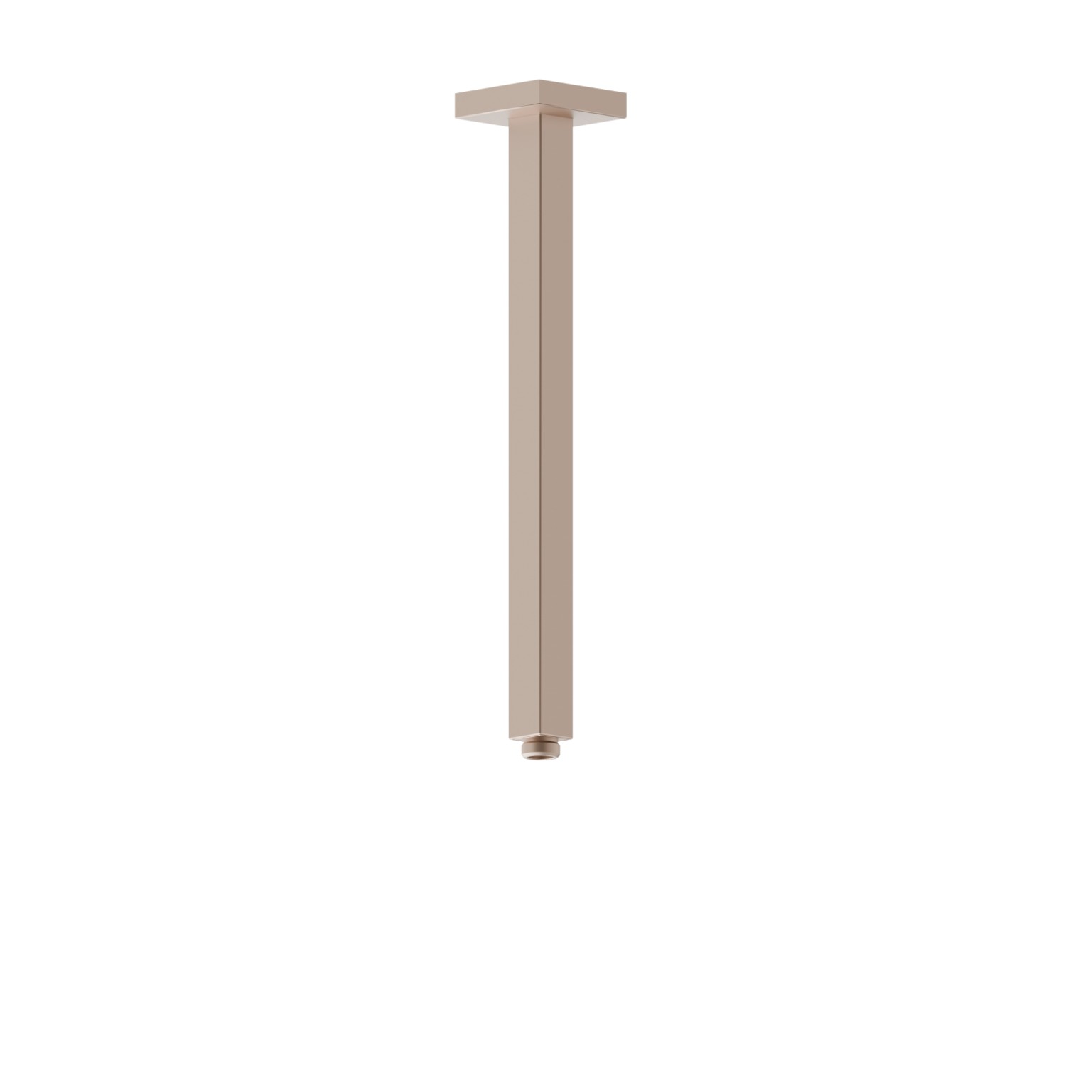 Braccio soffione a soffitto, quadro, in ottone.
L=350 mm. - finitura Copper Satin
