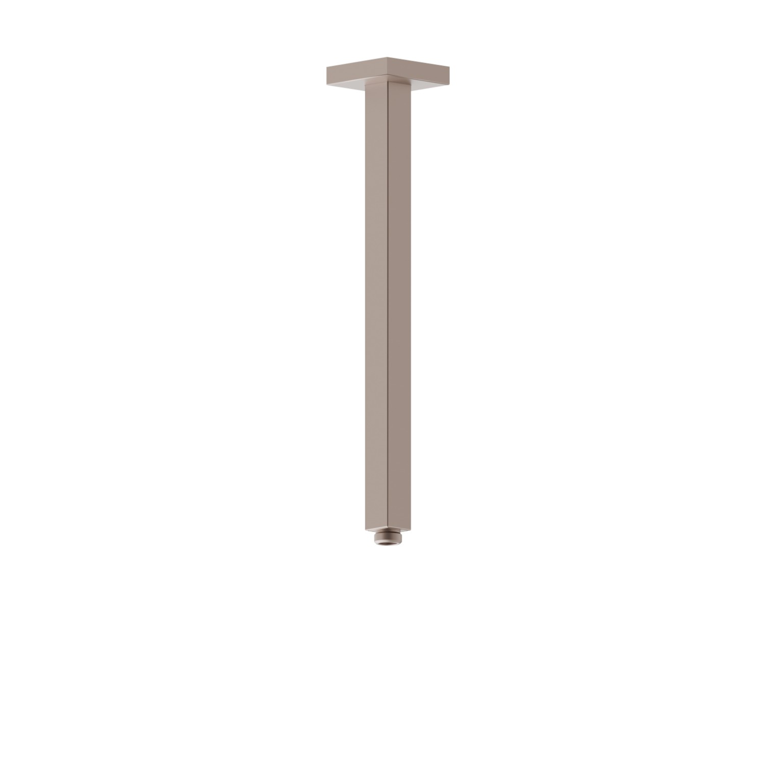 Bras ciel de pluie au plafond, carré, en laiton. L=350 mm - finition Copper Glossy