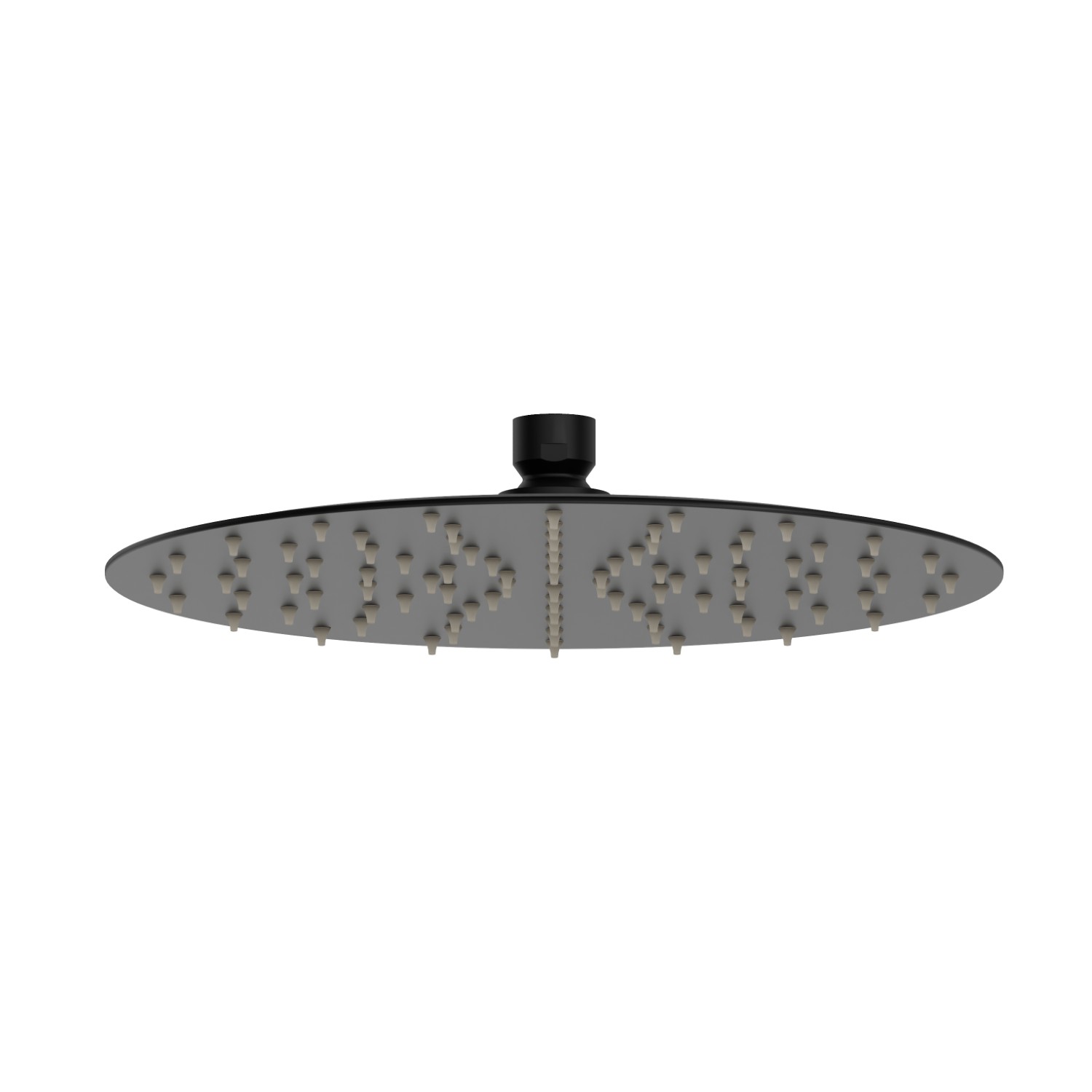 Steel head shower, raining jet. H. 2 mm. ø 250 mm - finish Matt Black
