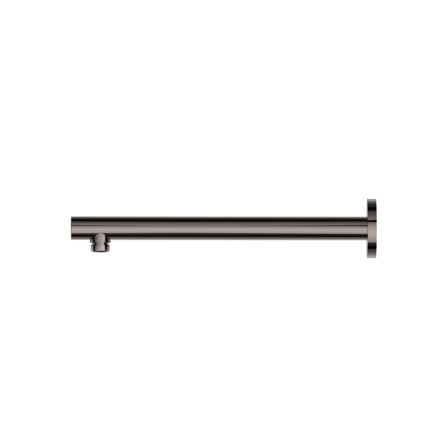 Wall-mounted brass shower arm, round. L=300 mm - finish PVD Gun Metal