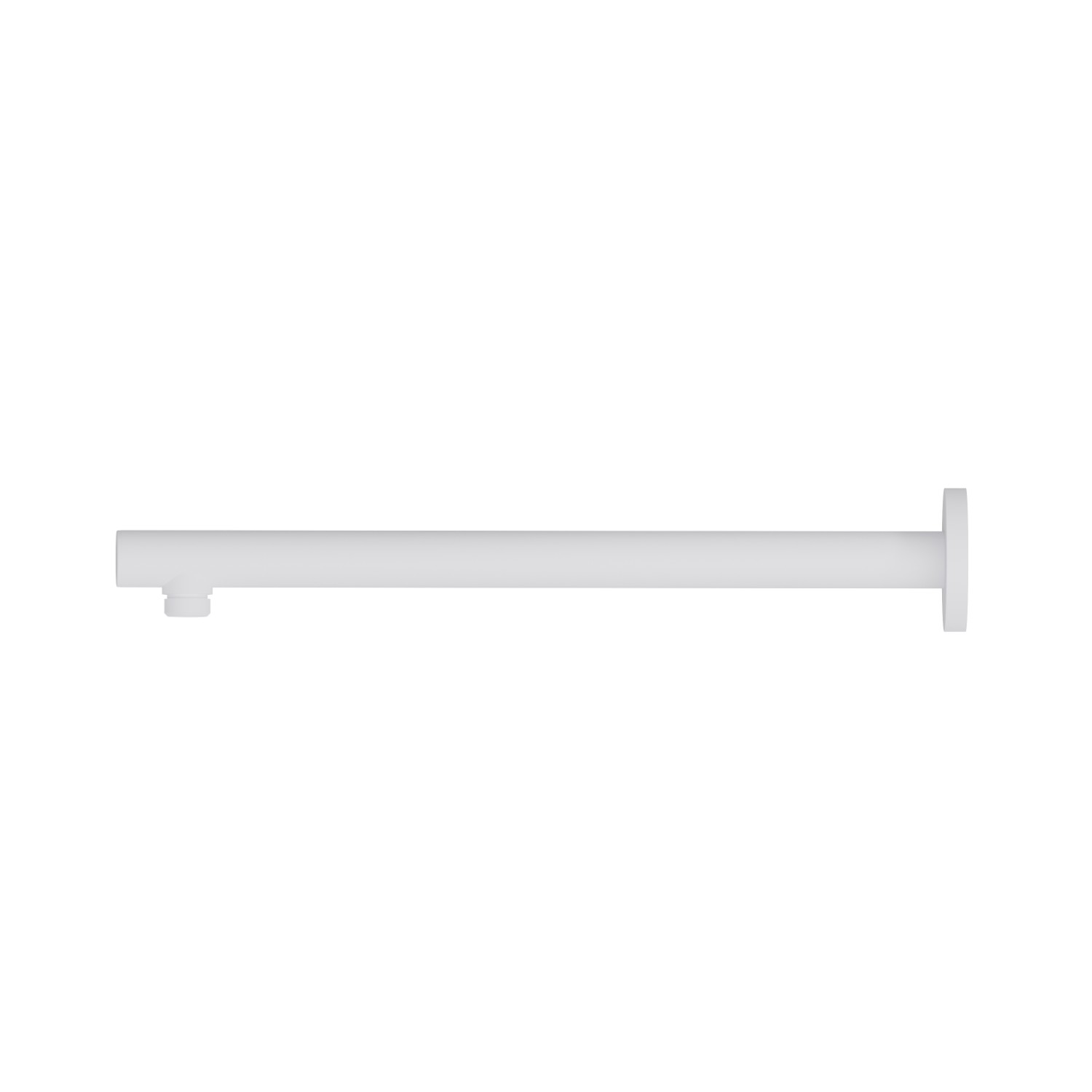 Wall-mounted brass shower arm, round. L=350 mm - finish Matt White