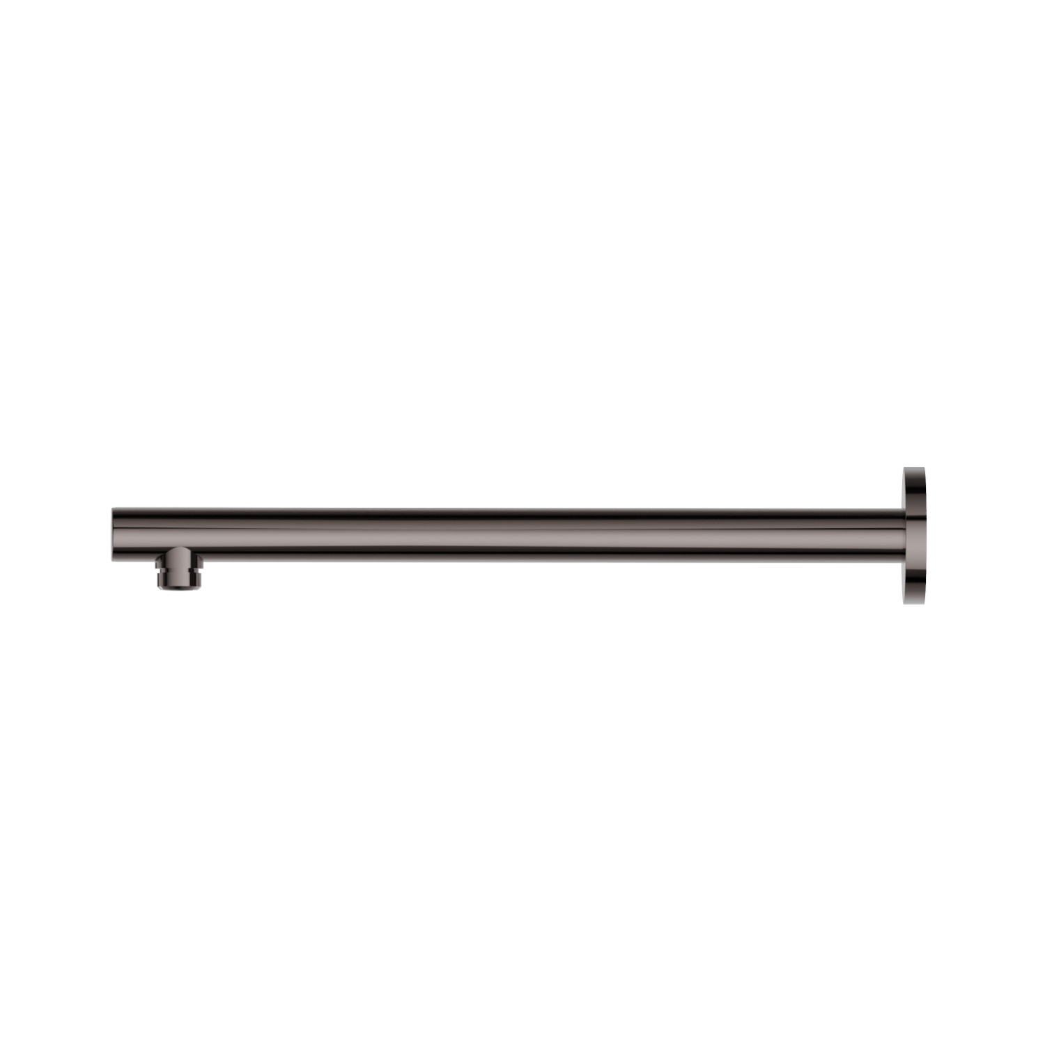 Wall-mounted brass shower arm, round. L=350 mm - finish PVD Gun Metal