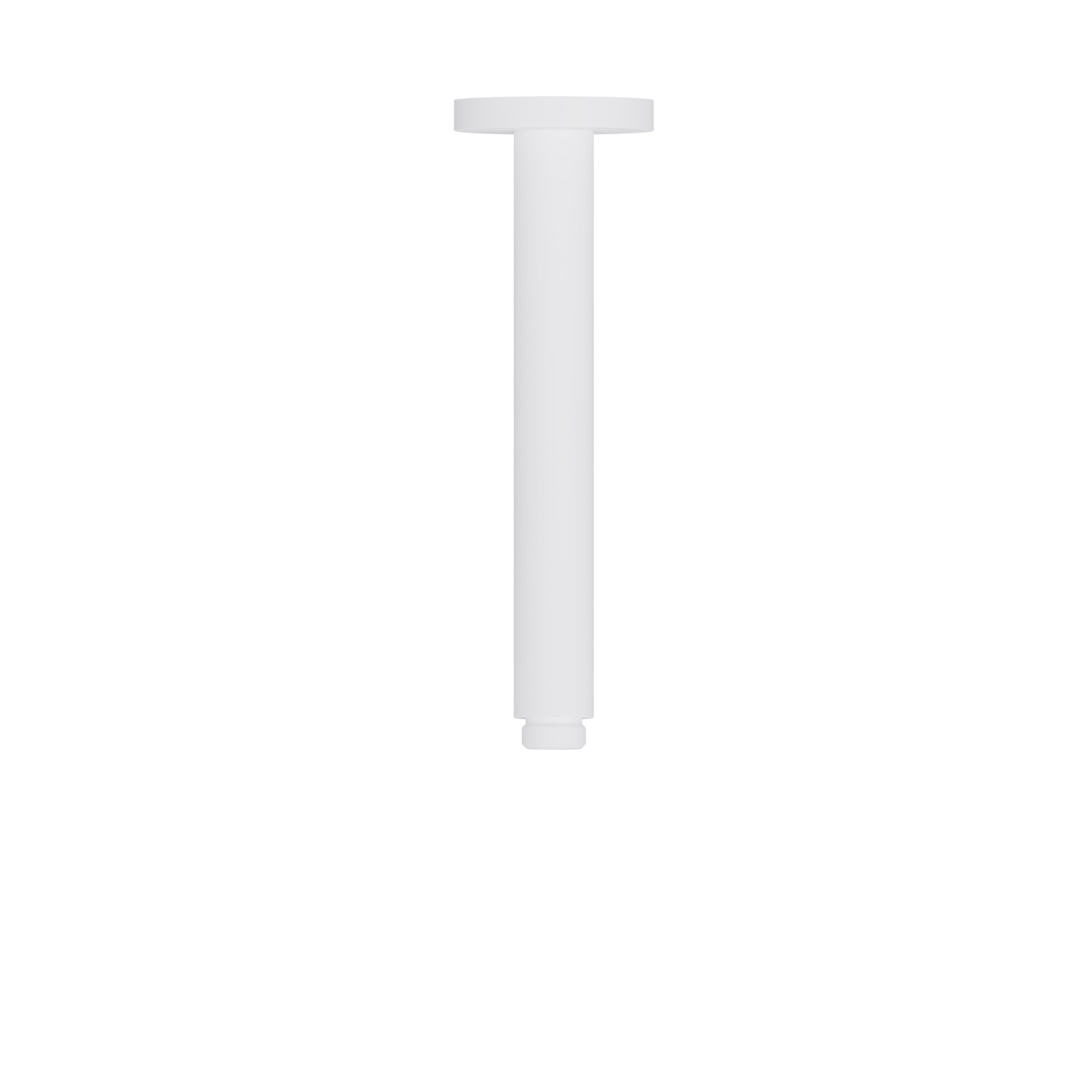 Ceiling-mounted brass shower arm, round. L=200 mm - finish Matt White