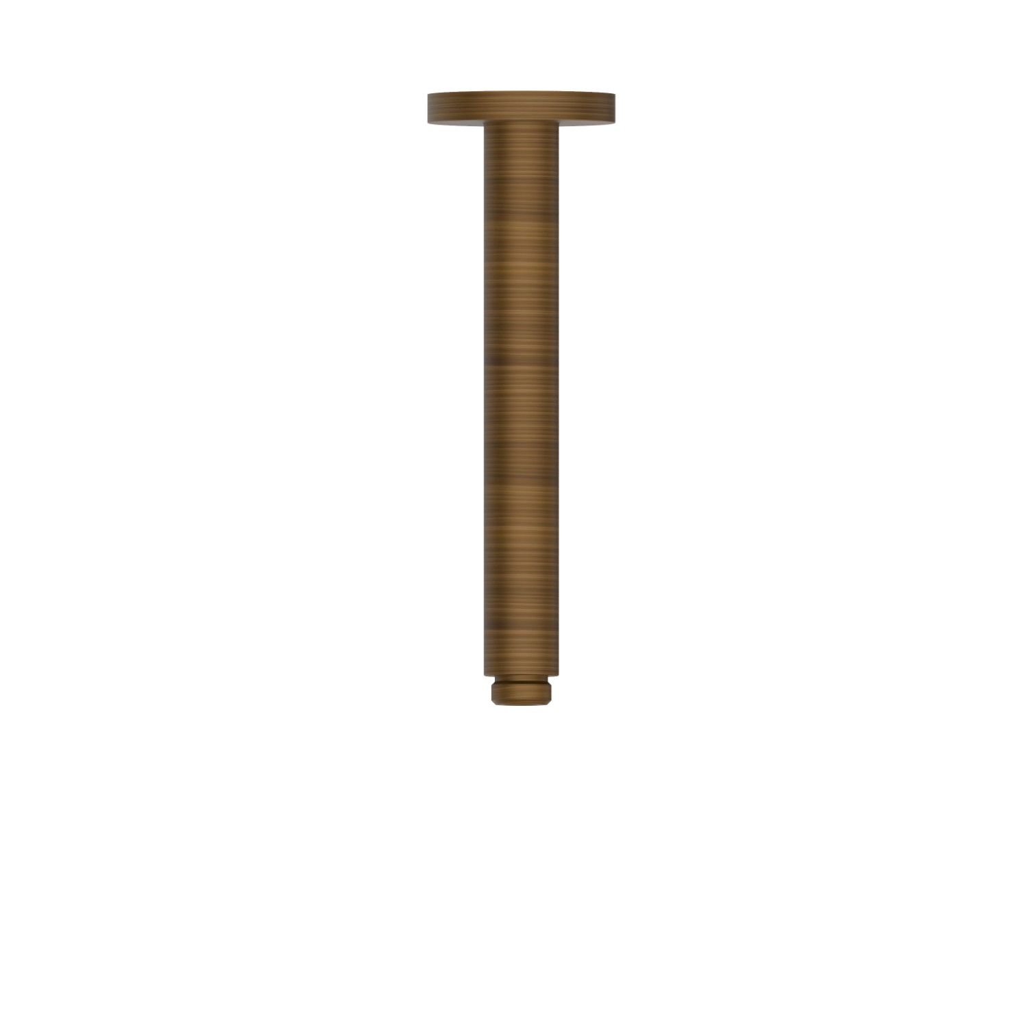 Ceiling-mounted brass shower arm, round. L=200 mm - finish Groove Bronze