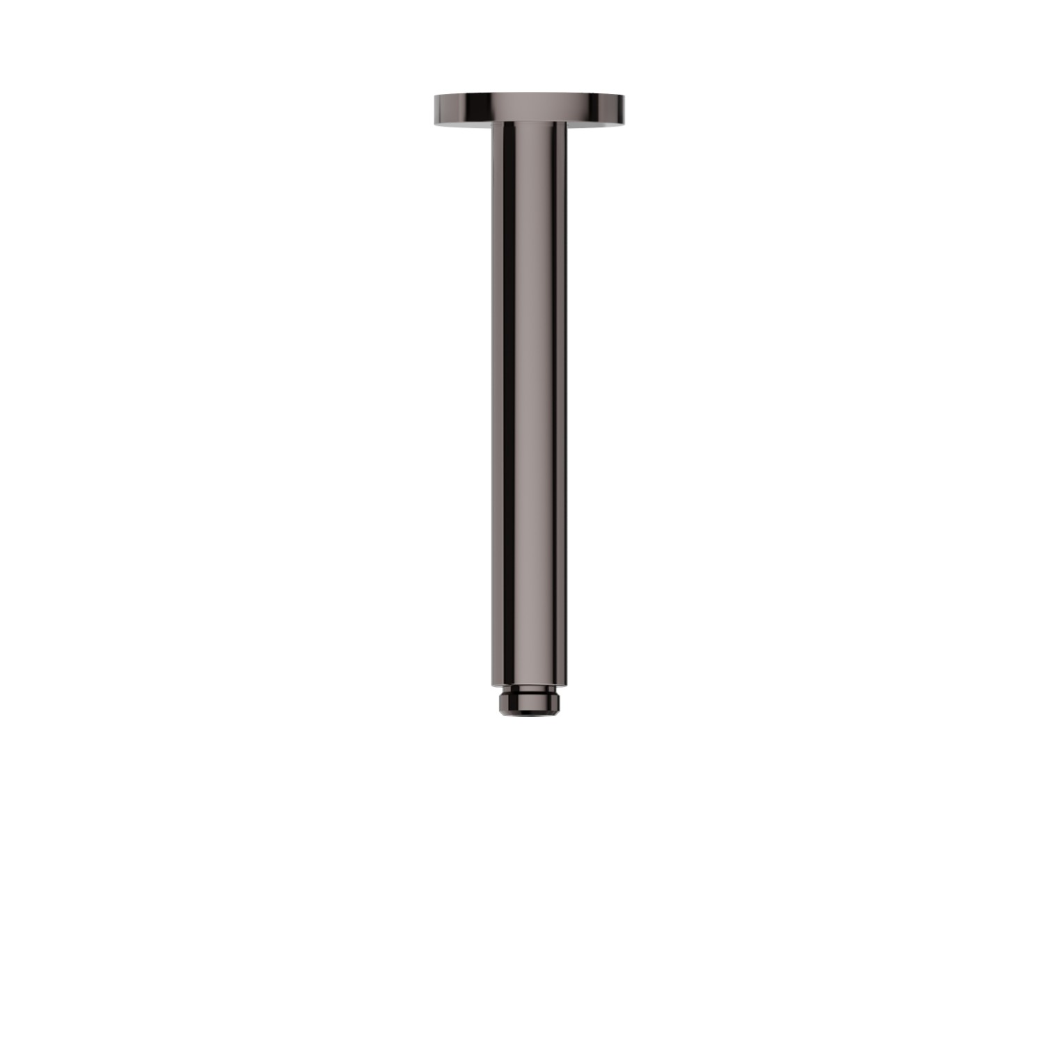 Ceiling-mounted brass shower arm, round. L=200 mm - finish PVD Gun Metal