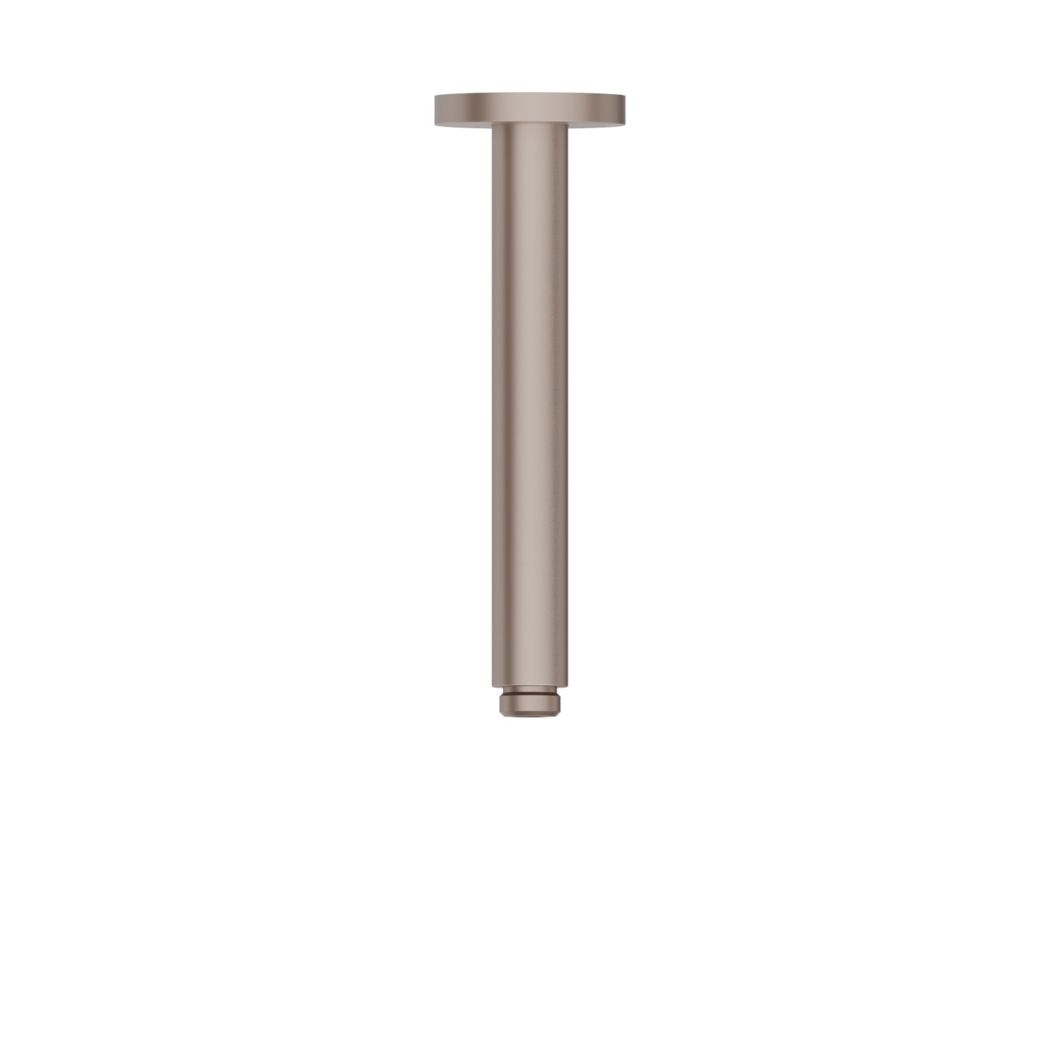Ceiling-mounted brass shower arm, round. L=200 mm - finish Copper Glossy