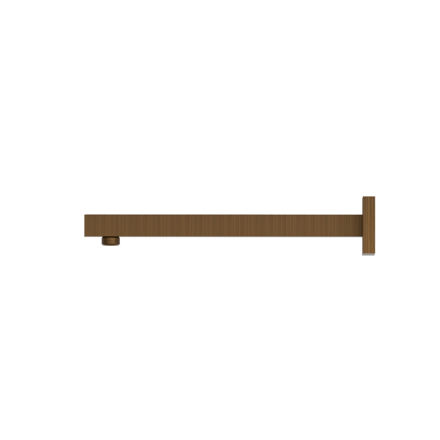 Wall-mounted shower arm, squared, in brass. L=300 mm - finish Groove Bronze