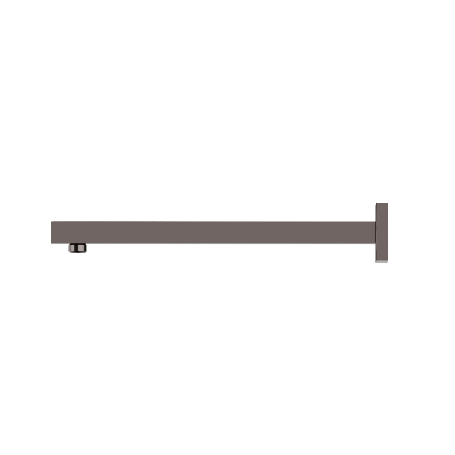 Wall-mounted shower arm, squared, in brass. L=350 mm - finish PVD Gun Metal