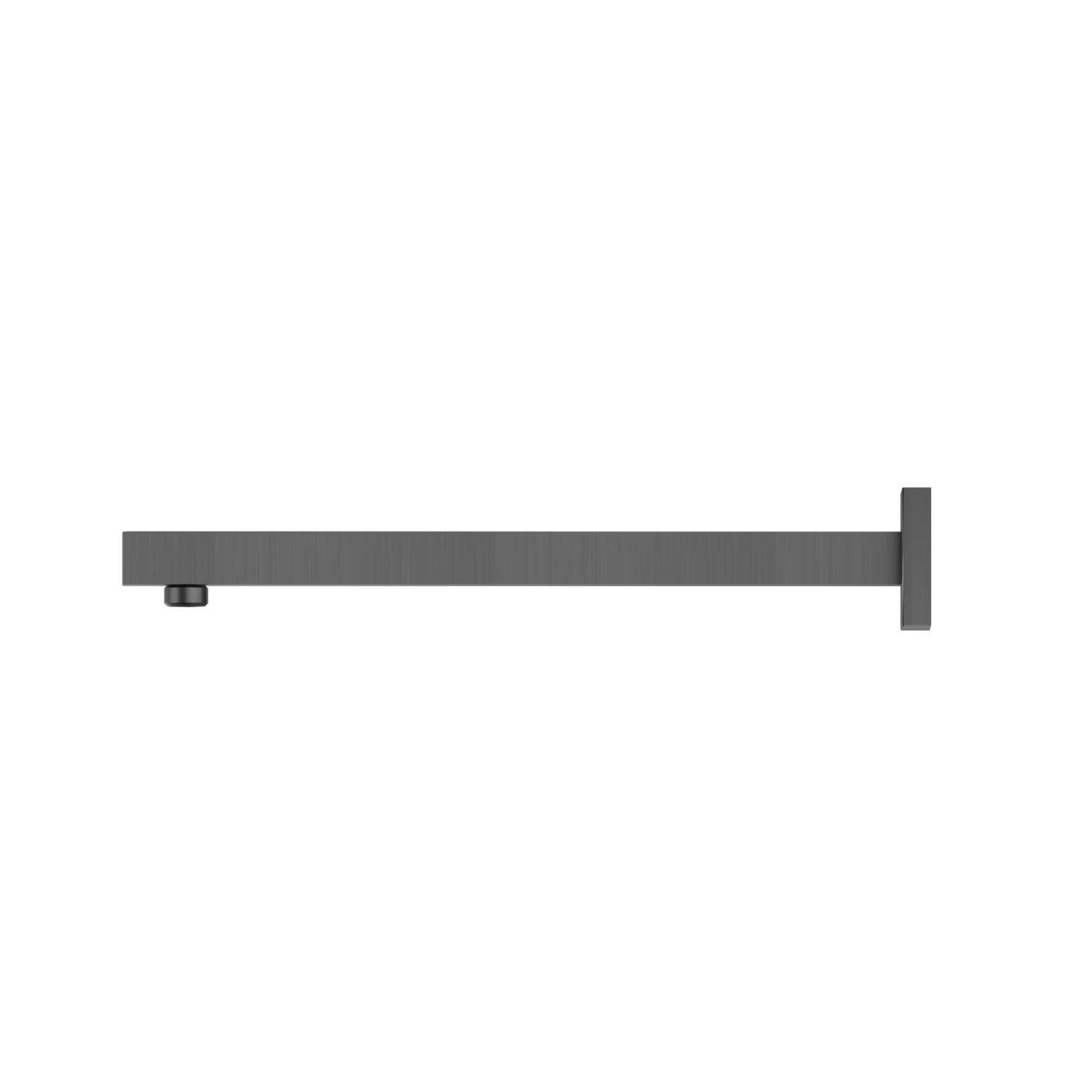 Braccio soffione a parete, quadro, in ottone.
L=350 mm. - finitura PVD Brushed Gun Metal
