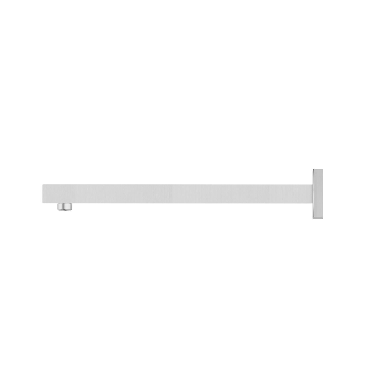 Wall-mounted shower arm, squared, in brass. L=350 mm - finish PVD Brushed steel